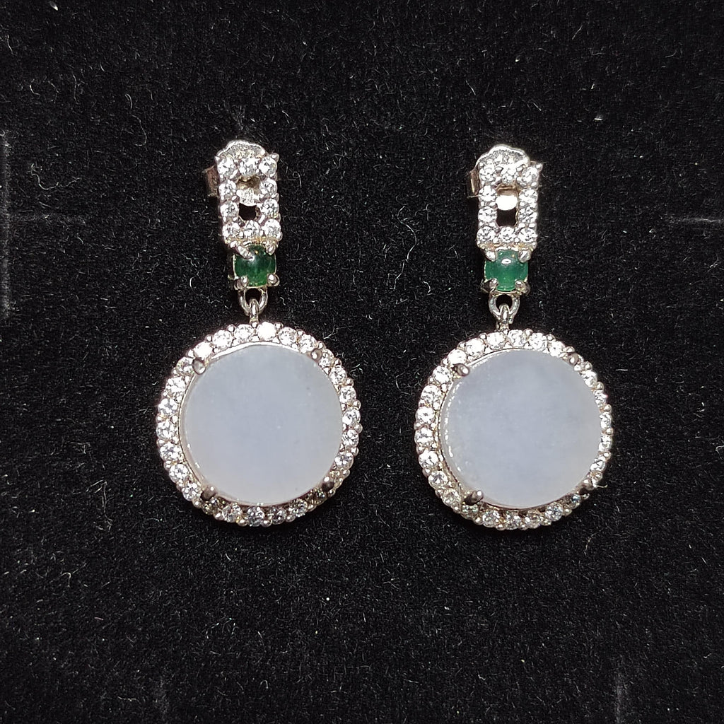 Certified A-Grade Burmese Icy Purple Jadeite Earrings | Minimalist Luxury S925 Zircon Design | SL175 SL Precious