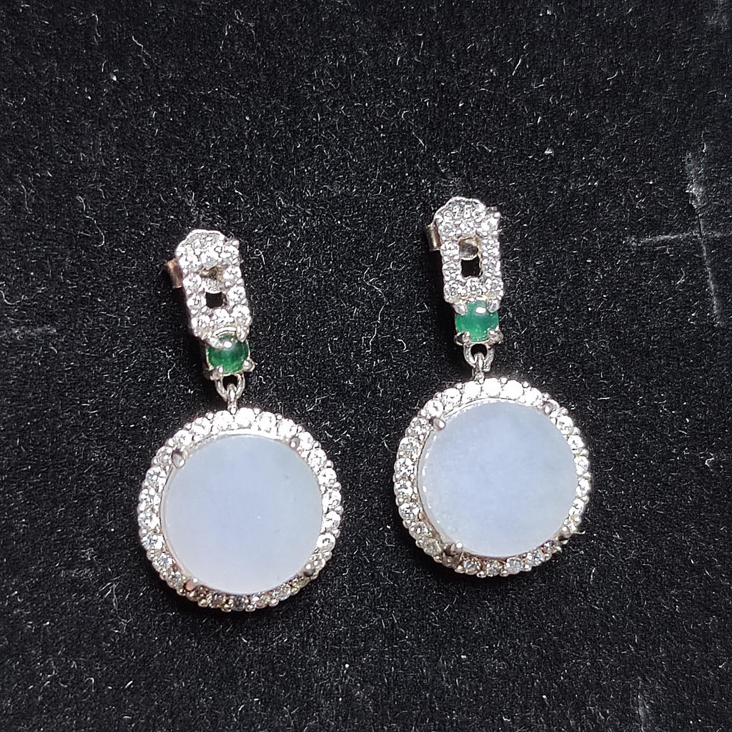 Certified A-Grade Burmese Icy Purple Jadeite Earrings | Minimalist Luxury S925 Zircon Design | SL175 SL Precious