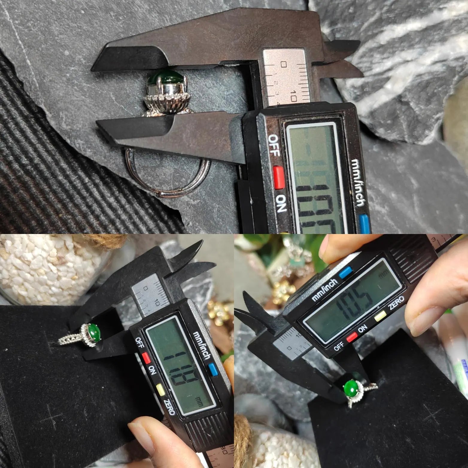 Certified A-Grade Natural Untreated Guatemala Imperial Green Jadeite Ring | 18K White Gold Plated | Adjustable | SL503 SL Precious