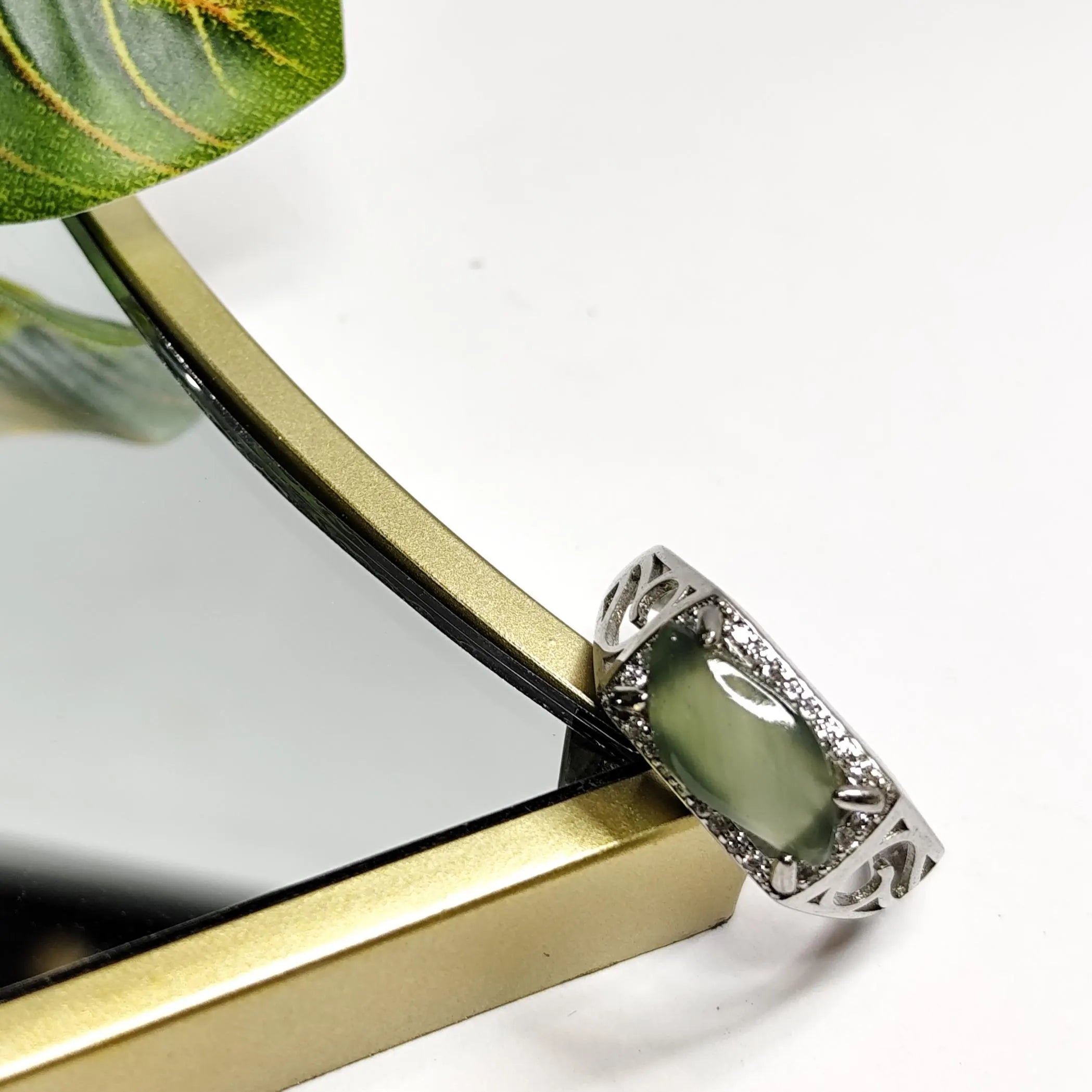 Certified Natural Untreated Burmese Icy Jadeite Men’s Ring Marquise Cut Unisex | SL465 SL Precious