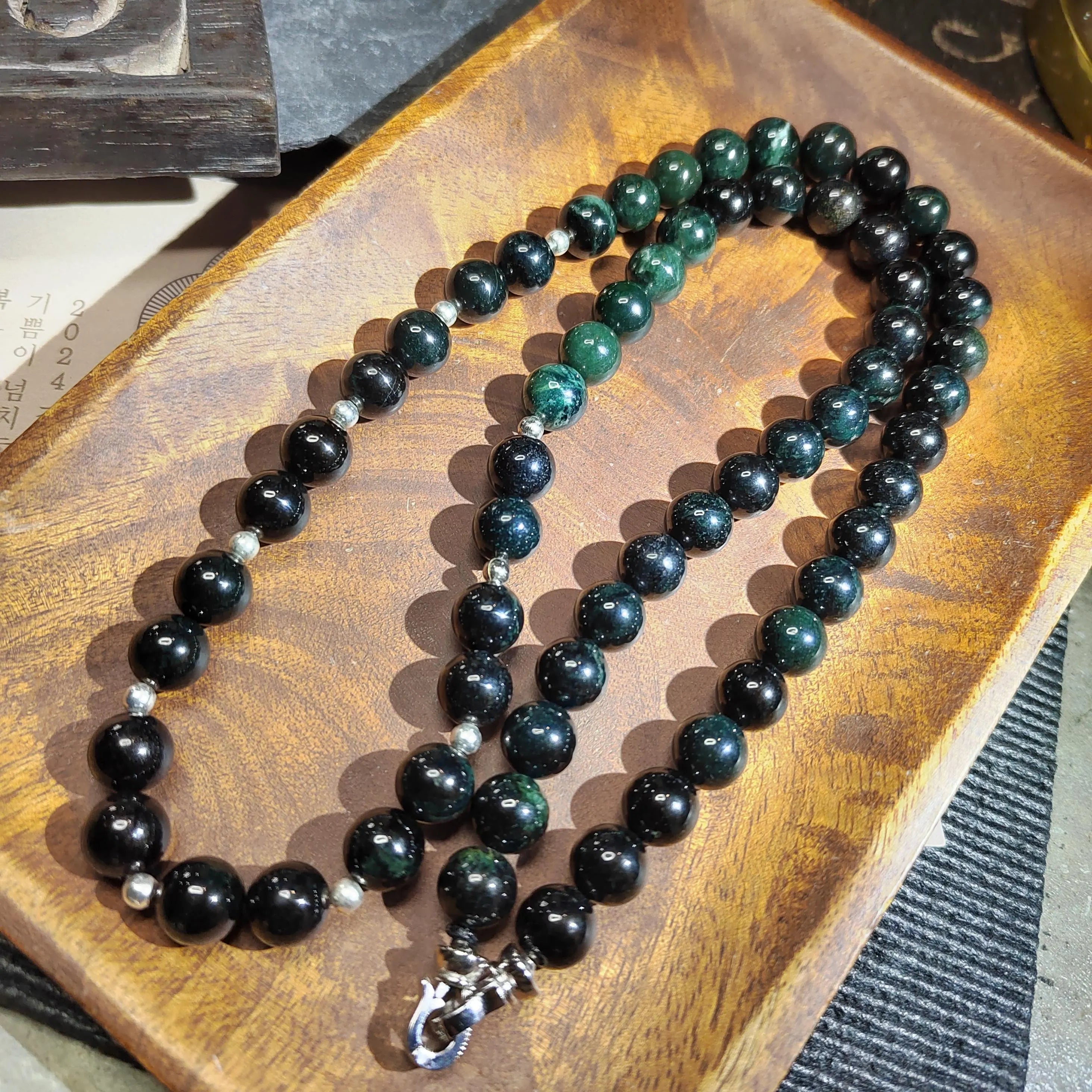 Certified Burmese Black Ink Jadeite Jewelry Set | Necklace, Bracelet & Earrings SL509 SL Precious