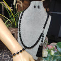 Certified Burmese Black Ink Jadeite Jewelry Set | Necklace, Bracelet & Earrings SL509 SL Precious