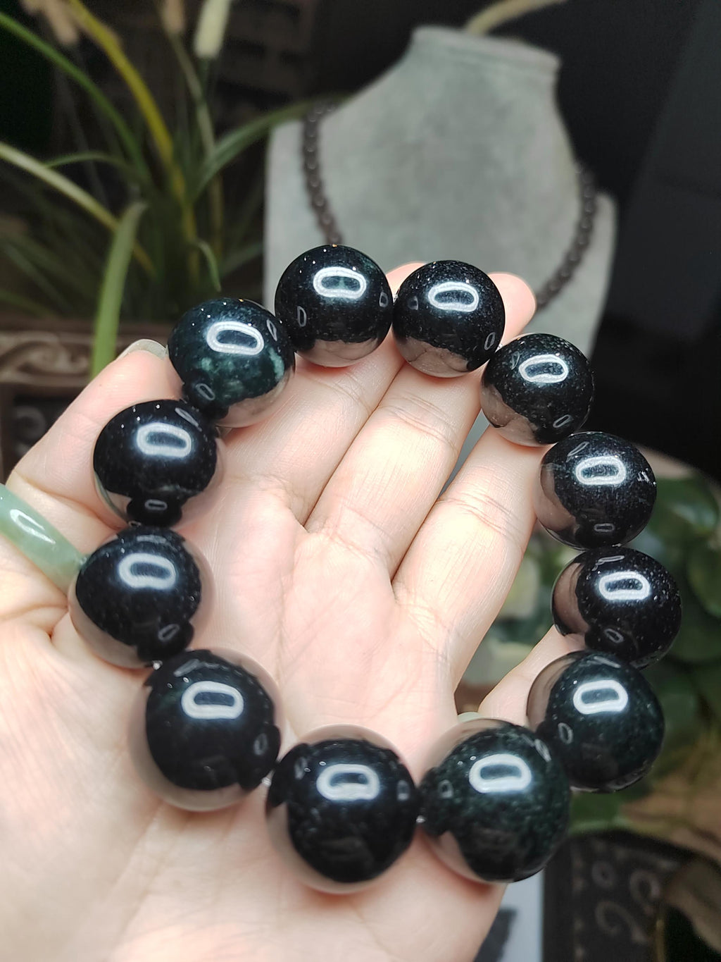 Certified Burmese Black Ink Jadeite Bracelet | 18–19 cm Wrist | Collector’s Privilege — SL510 SL Precious