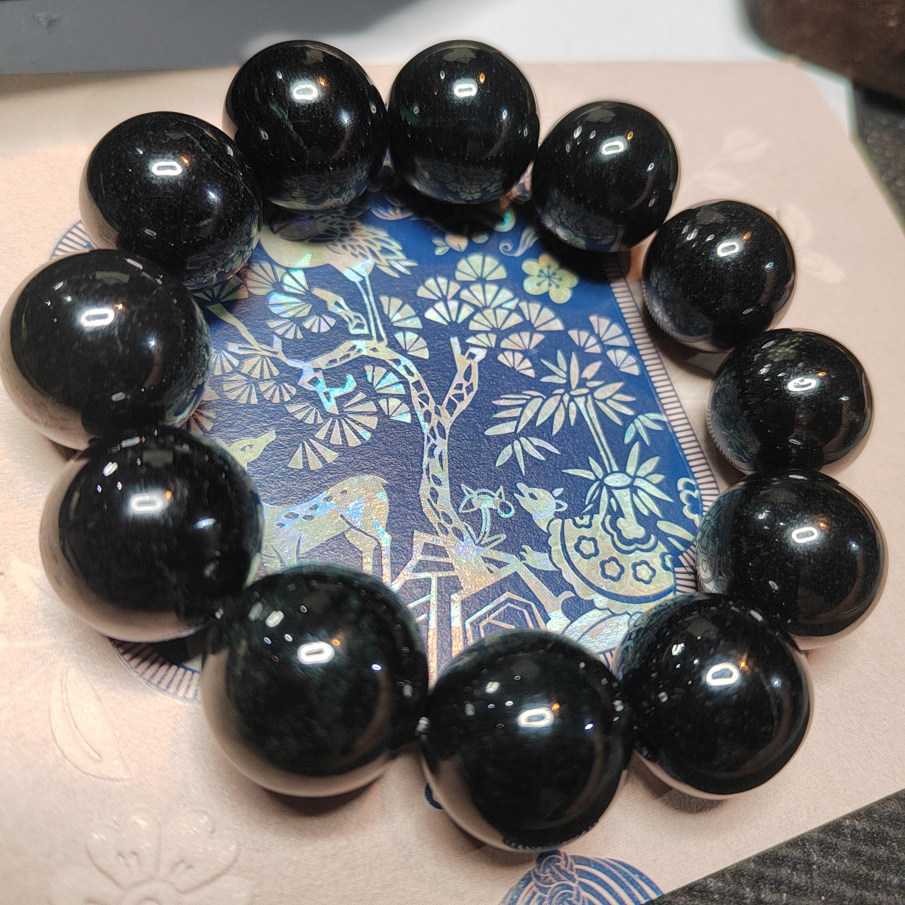 Certified Burmese Black Ink Jadeite Bracelet | 18–19 cm Wrist | Collector’s Privilege — SL510 SL Precious