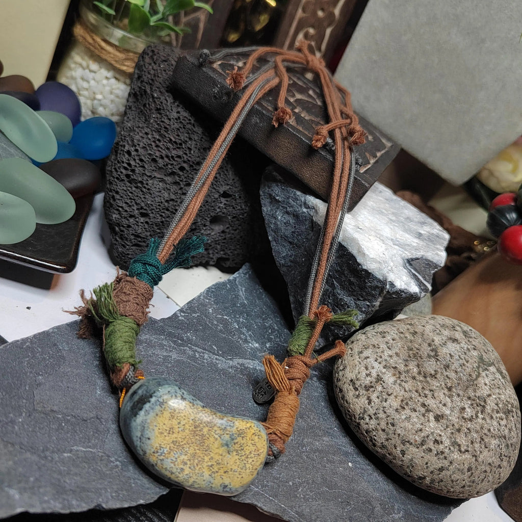 Certified Handmade 2‑Ways Design Pendant Necklace & Bracelet 段树林河磨玉枕头水草 | SL513 SL Precious