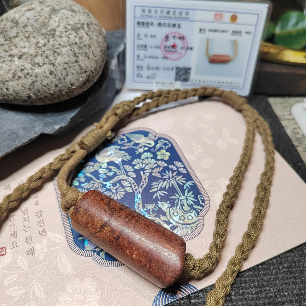 Certified Natural Handmade Design Hemo Jade Pendant Necklace Bracelet 河磨玉火燎皮原皮 | SL514 SL Precious