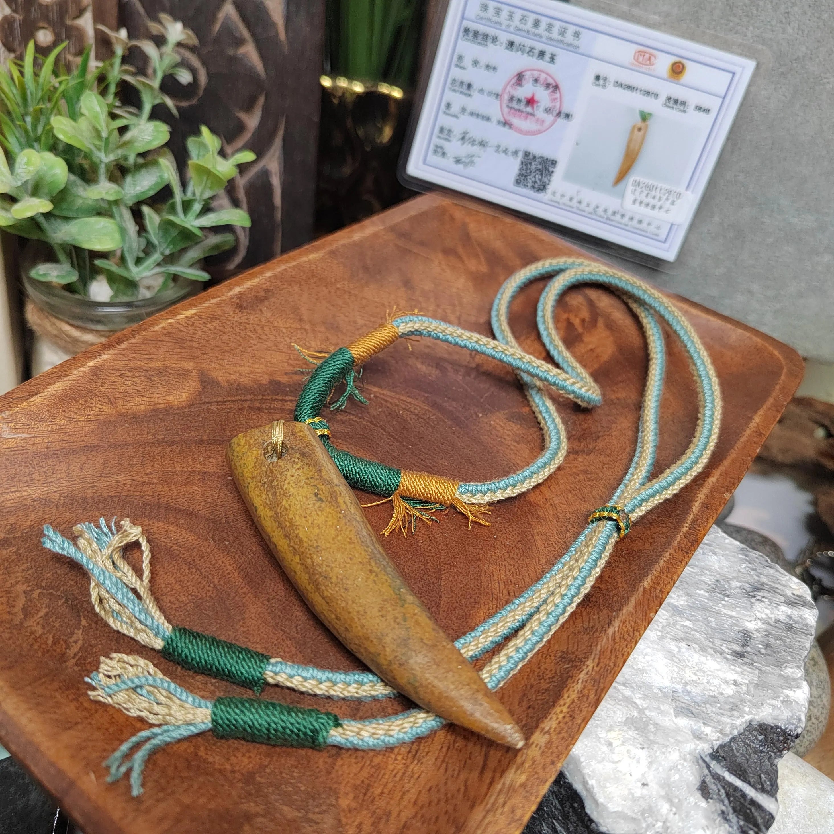 Certified Natural Old Skin Yellow Brown Hemo Jade Crescent Fang Design Pendant Necklace Bracelet 河磨玉老油黃皮月牙设计 | SL486 SL Precious