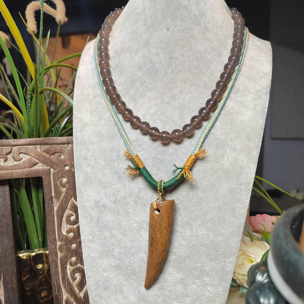 Certified Natural Old Skin Yellow Brown Hemo Jade Crescent Fang Design Pendant Necklace Bracelet 河磨玉老油黃皮月牙设计 | SL486 SL Precious