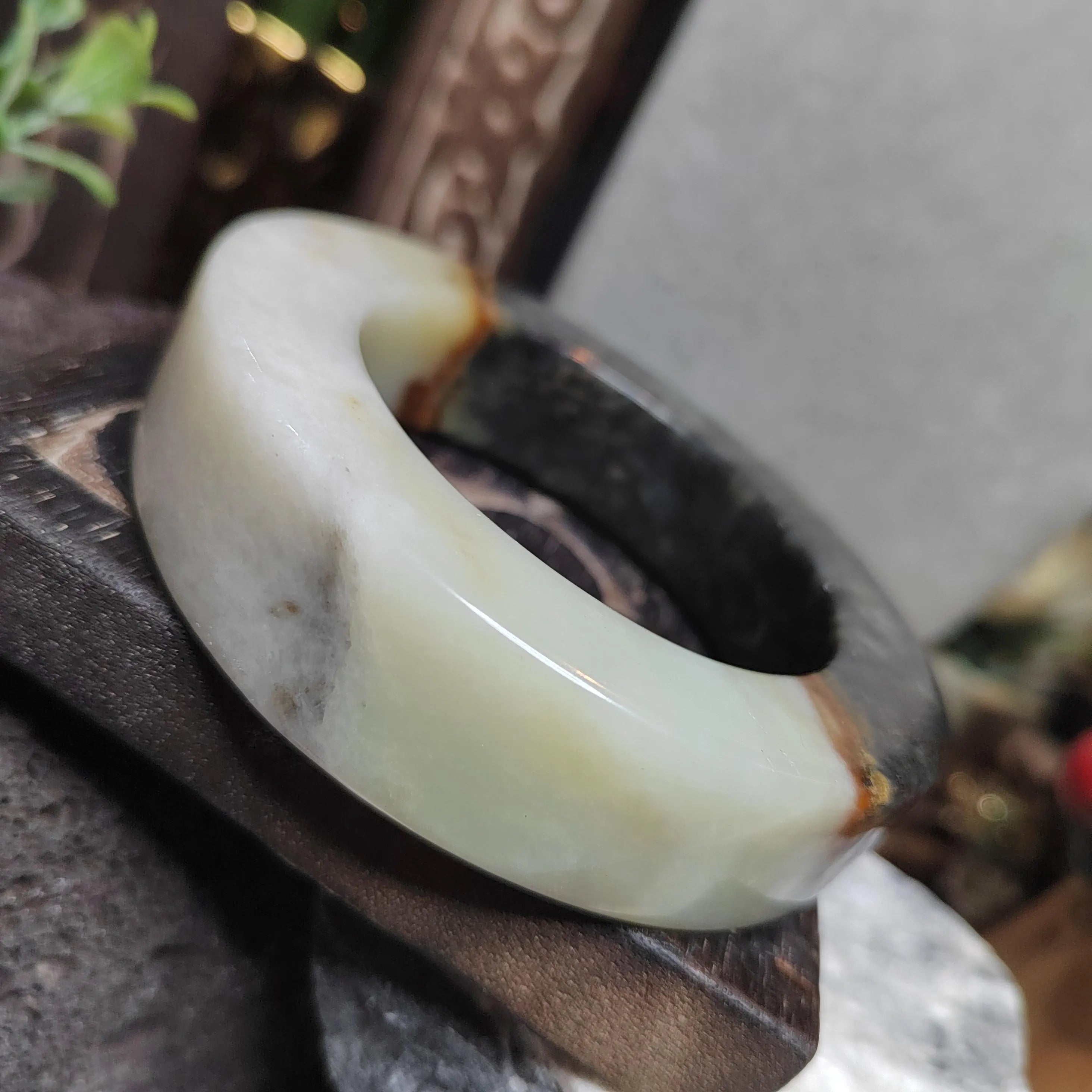 Certified Natural Xiuyan Large Thick Flat Cut Jade Bangle | 59.8mm SL490 SL Precious