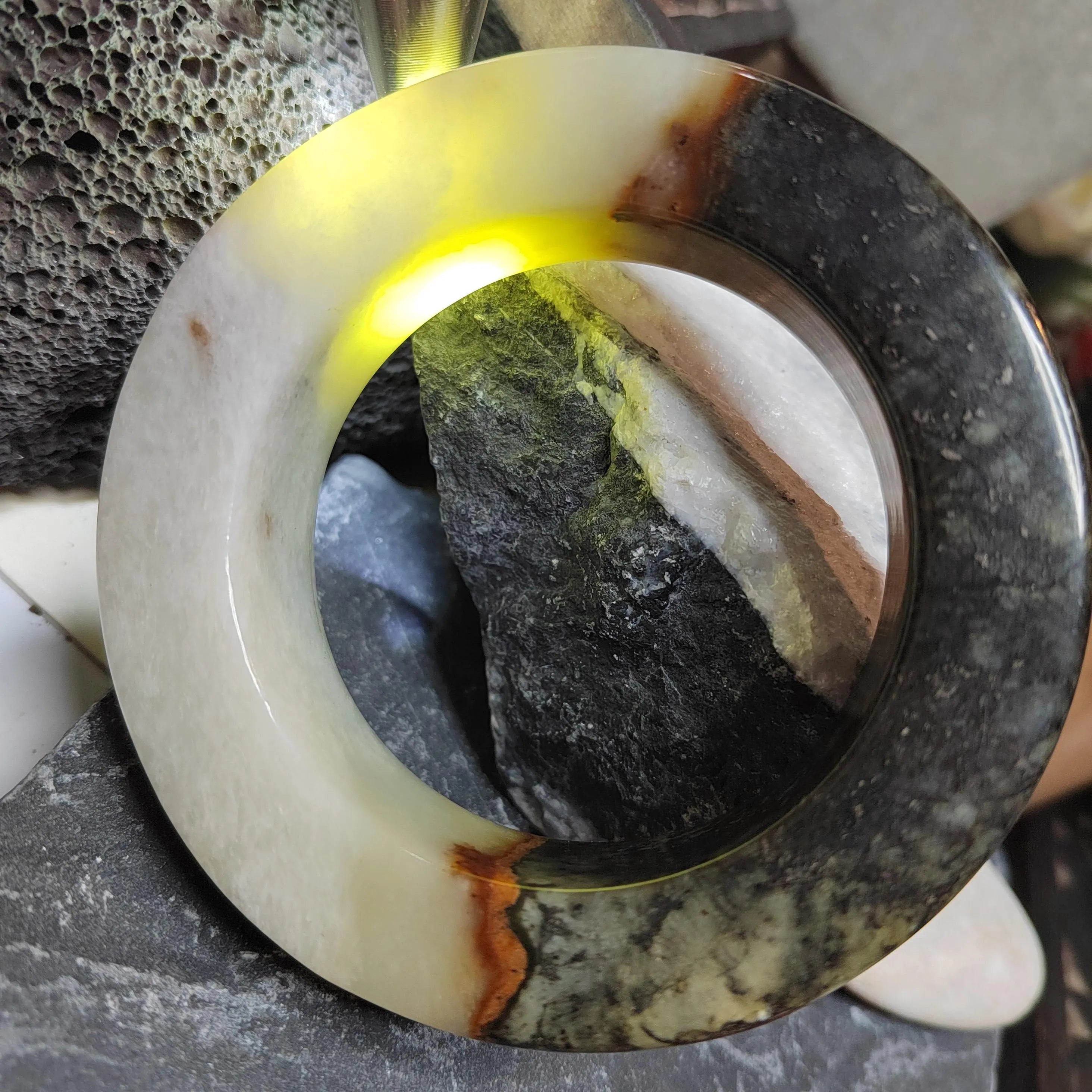 Certified Natural Xiuyan Large Thick Flat Cut Jade Bangle | 59.8mm SL490 SL Precious