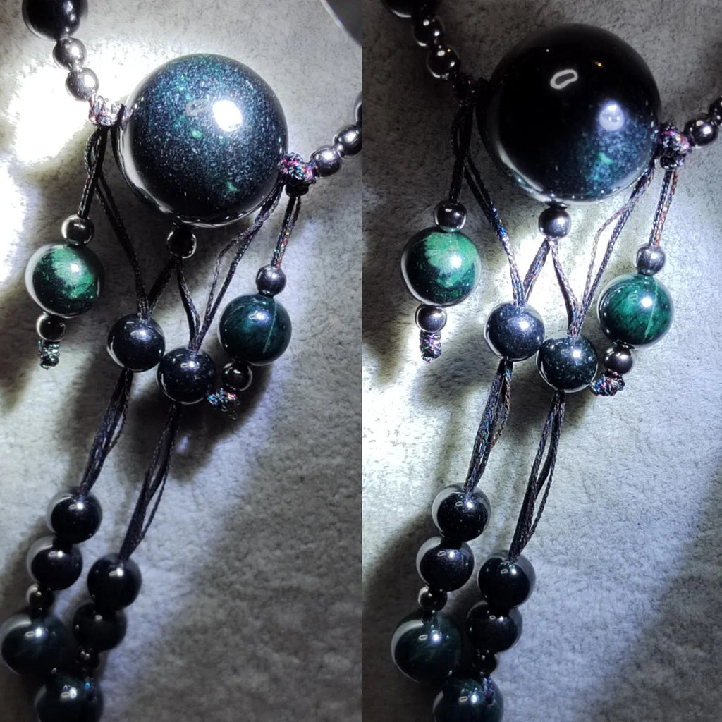 Certified Black Ink Jadeite Necklace Set | Burmese Mala, Earrings & Bracelet SL508 SL Precious