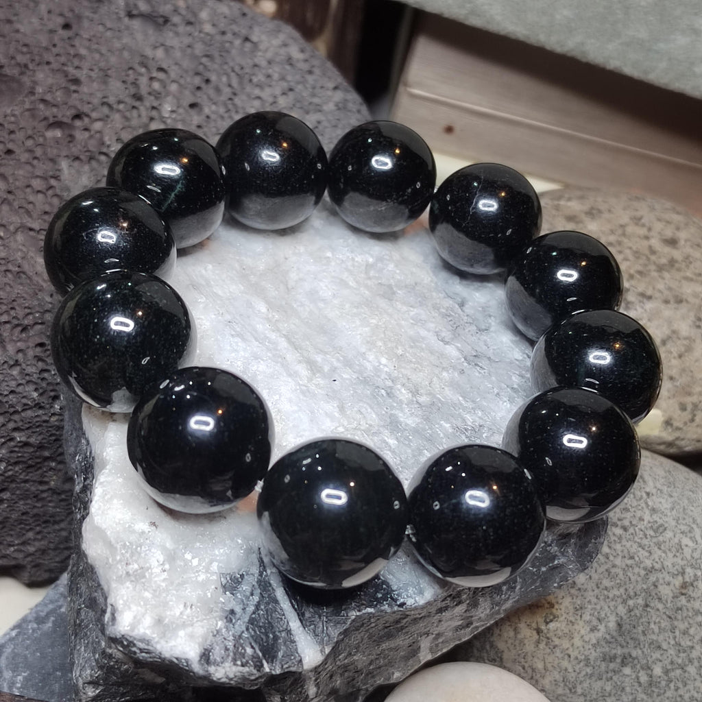 Certified Burmese Black Ink Jadeite Bracelet | 18–19 cm Wrist | Collector’s Privilege — SL510 SL Precious