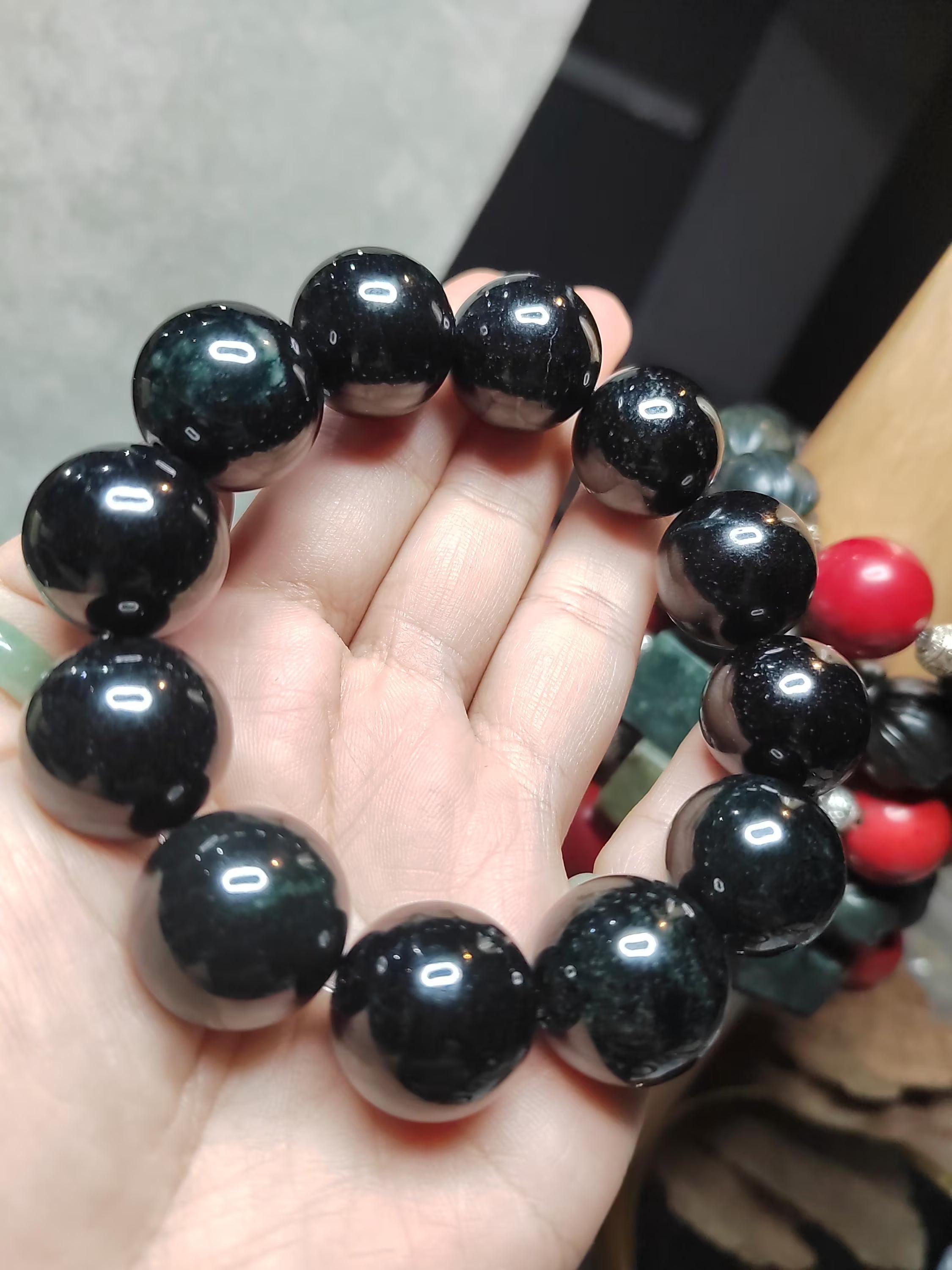 Certified Burmese Black Ink Jadeite Bracelet | 18–19 cm Wrist | Collector’s Privilege — SL510 SL Precious