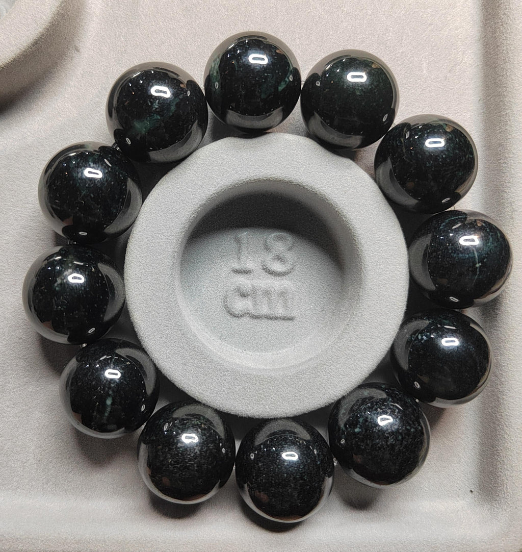 Certified Burmese Black Ink Jadeite Bracelet | 18–19 cm Wrist | Collector’s Privilege — SL510 SL Precious