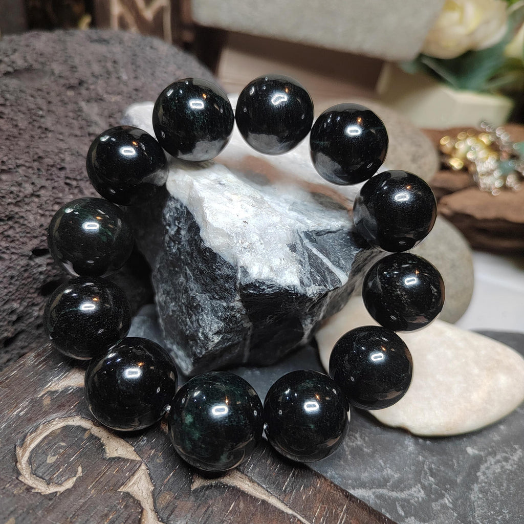 Certified Burmese Black Ink Jadeite Bracelet | 18–19 cm Wrist | Collector’s Privilege — SL510 SL Precious