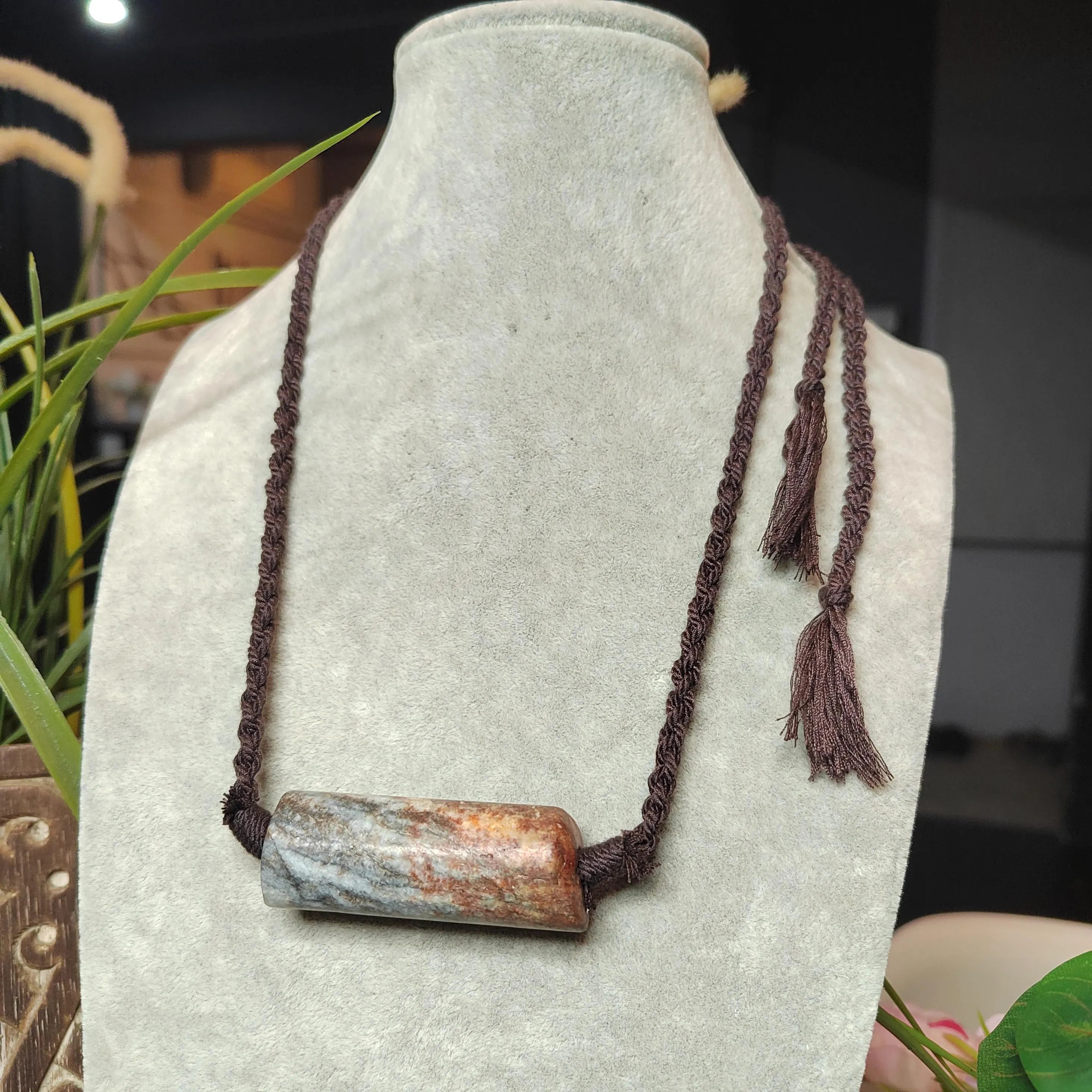 Certified Hemo Jade Pendant | Rare Nephrite Jade | 58mm Natural Stone Necklace 段树林河磨玉带红草吊坠SL512 SL Precious