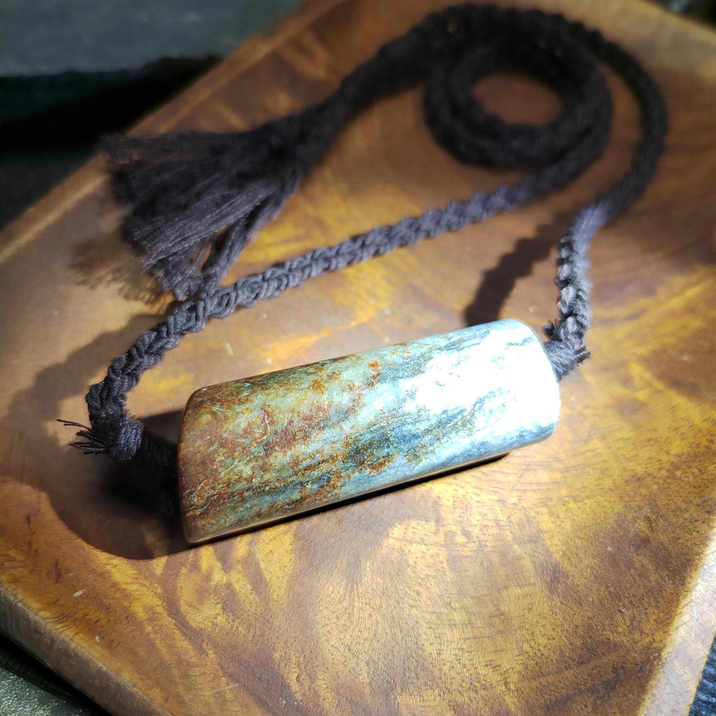 Certified Hemo Jade Pendant | Rare Nephrite Jade | 58mm Natural Stone Necklace 段树林河磨玉带红草吊坠SL512 SL Precious