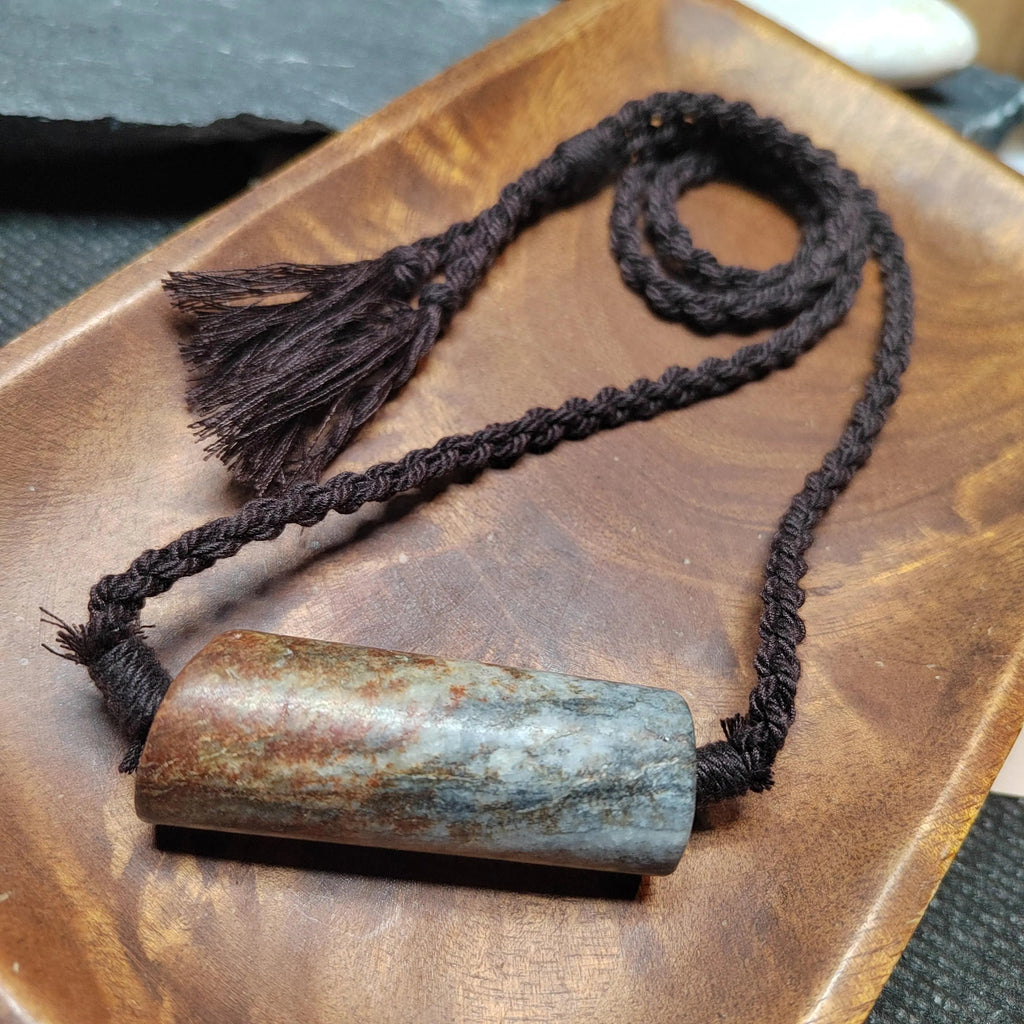 Certified Hemo Jade Pendant | Rare Nephrite Jade | 58mm Natural Stone Necklace 段树林河磨玉带红草吊坠SL512 SL Precious