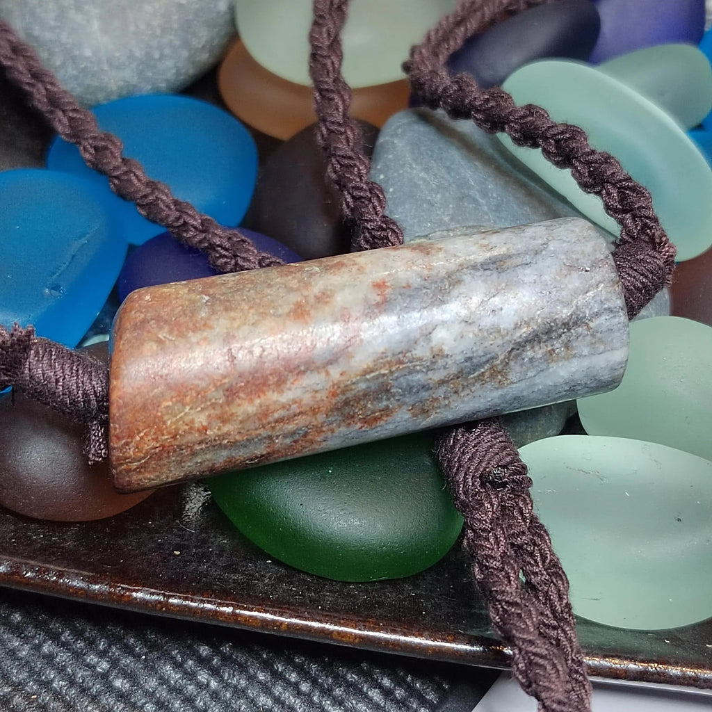 Certified Hemo Jade Pendant | Rare Nephrite Jade | 58mm Natural Stone Necklace 段树林河磨玉带红草吊坠SL512 SL Precious