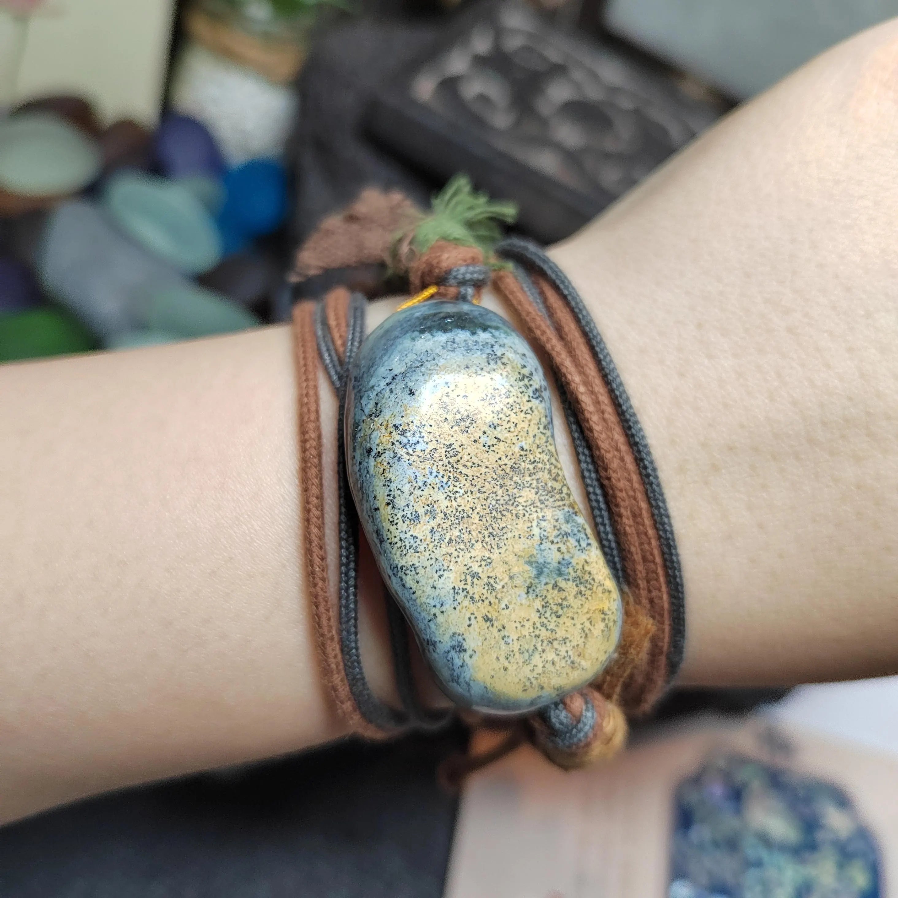 Certified Handmade 2‑Ways Design Pendant Necklace & Bracelet 段树林河磨玉枕头水草 | SL513 SL Precious