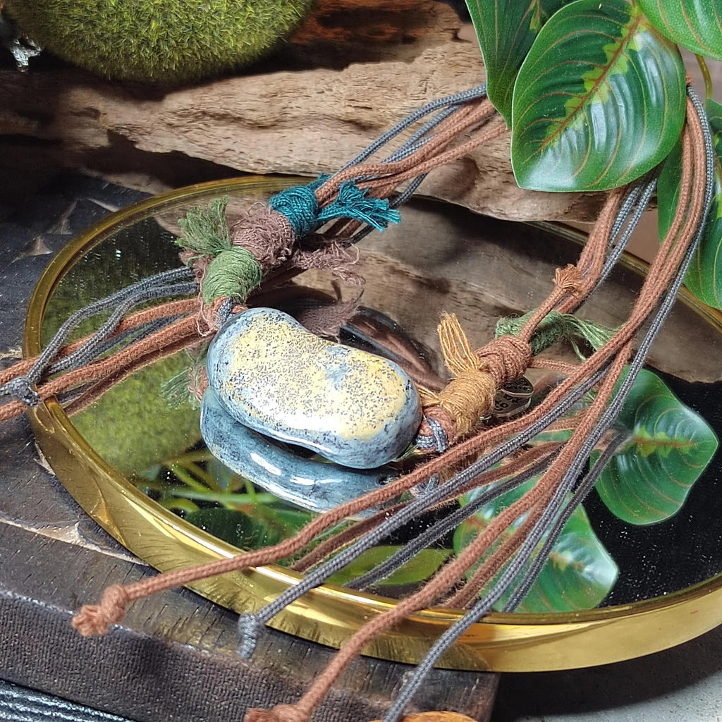 Certified Handmade 2‑Ways Design Pendant Necklace & Bracelet 段树林河磨玉枕头水草 | SL513 SL Precious