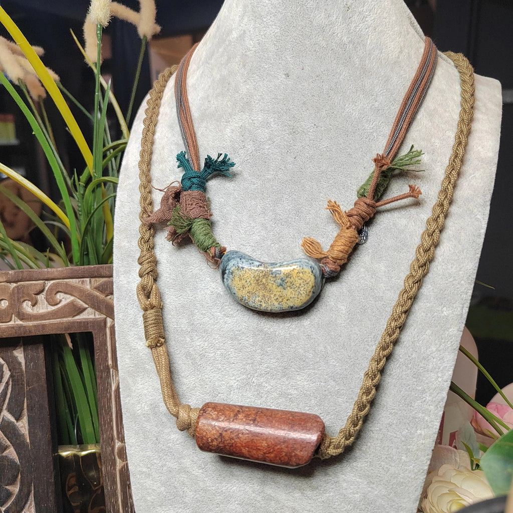 Certified Handmade 2‑Ways Design Pendant Necklace & Bracelet 段树林河磨玉枕头水草 | SL513 SL Precious