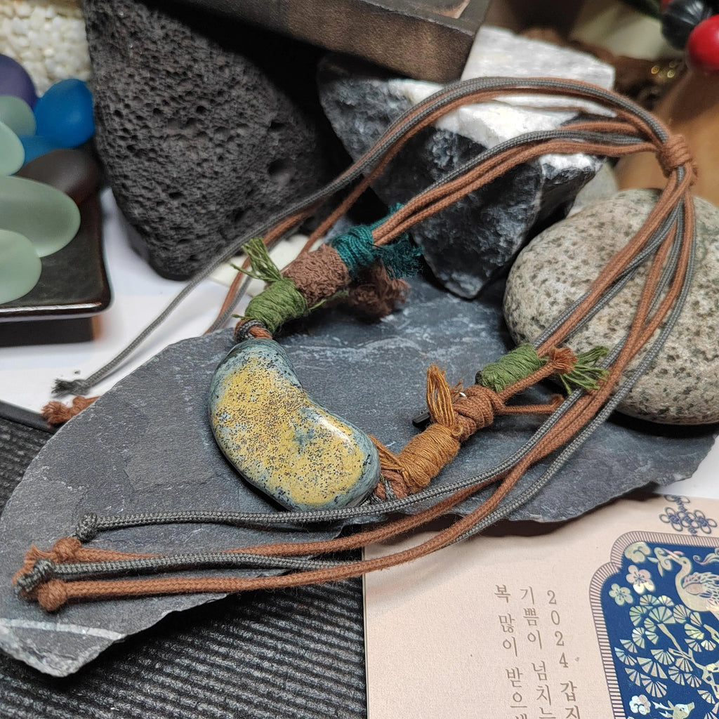 Certified Handmade 2‑Ways Design Pendant Necklace & Bracelet 段树林河磨玉枕头水草 | SL513 SL Precious