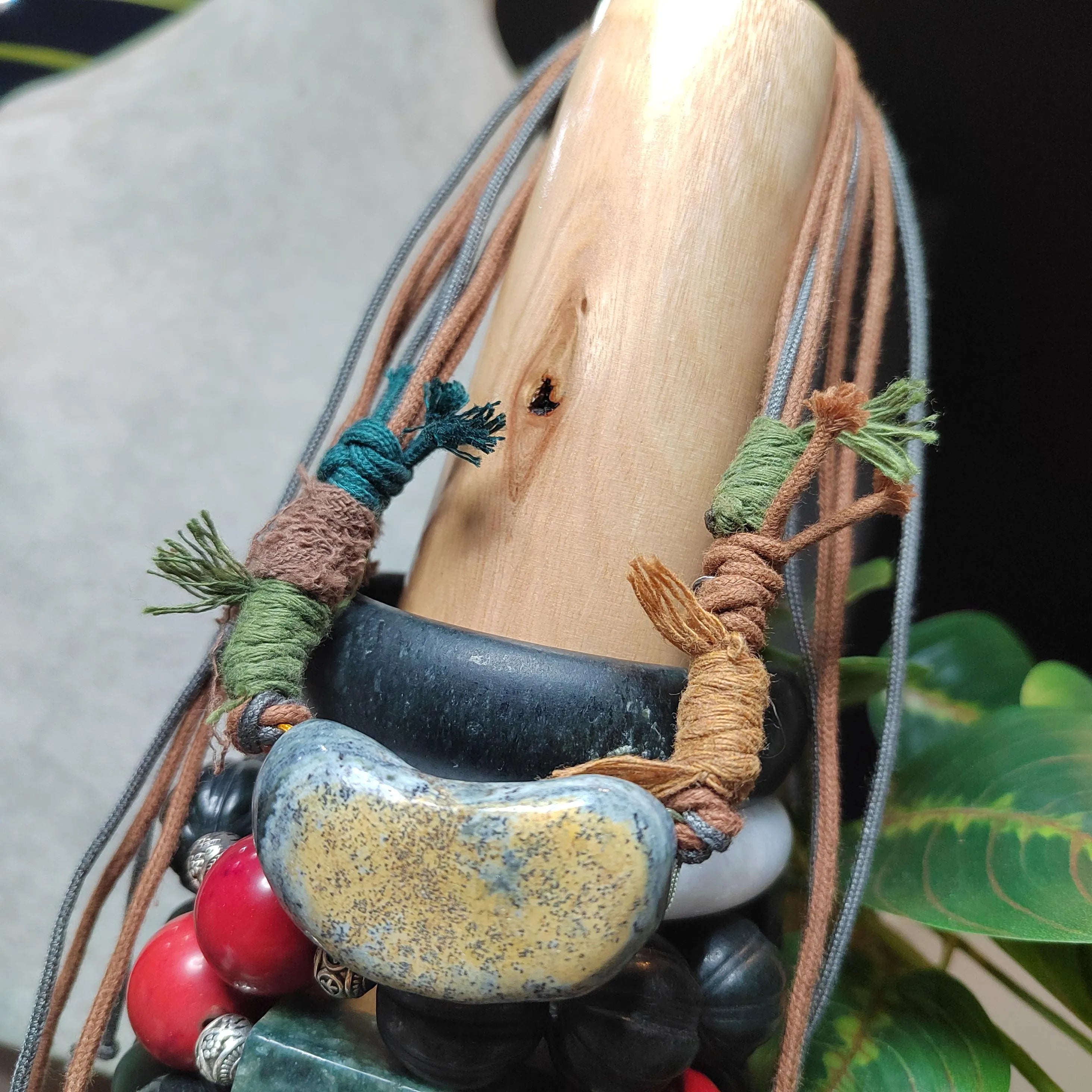 Certified Handmade 2‑Ways Design Pendant Necklace & Bracelet 段树林河磨玉枕头水草 | SL513 SL Precious