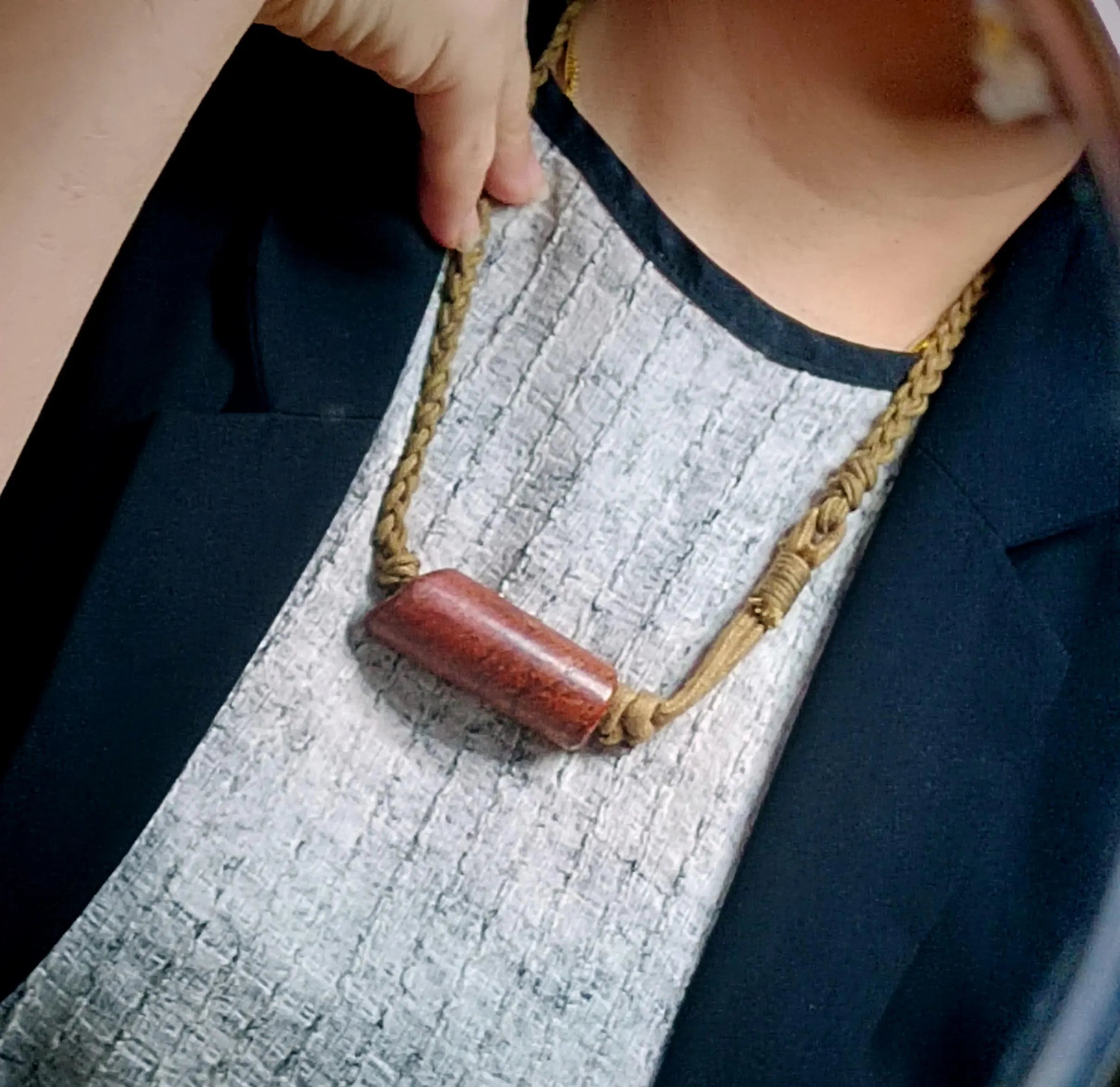 Certified Natural Handmade Design Hemo Jade Pendant Necklace Bracelet 河磨玉火燎皮原皮 | SL514 SL Precious