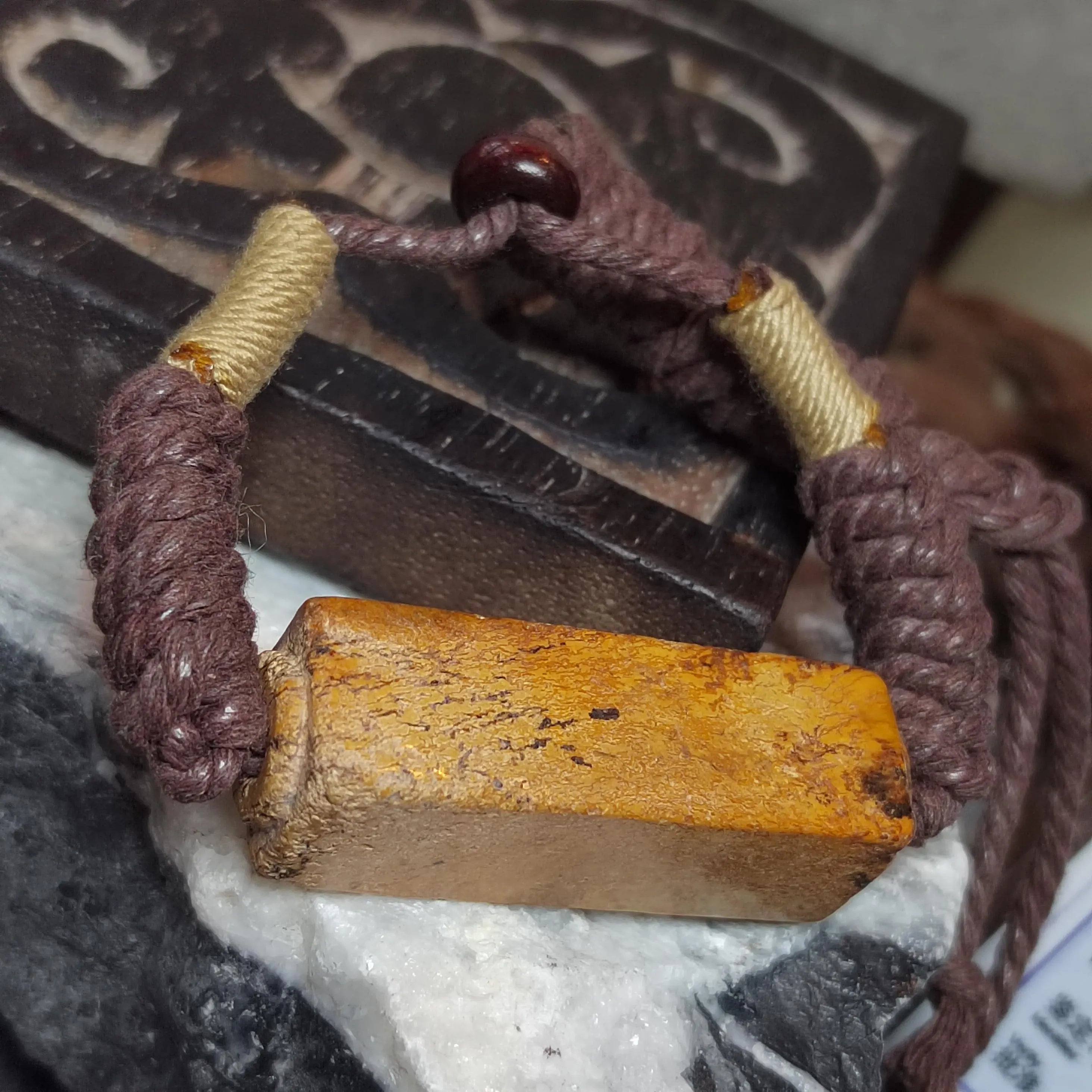 Certified Handmade Design Yellow Skin Hemo Jade 2‑Way Necklace & Bracelet 段树林河磨玉黄皮双用吊坠/手链 | SL484 SL Precious