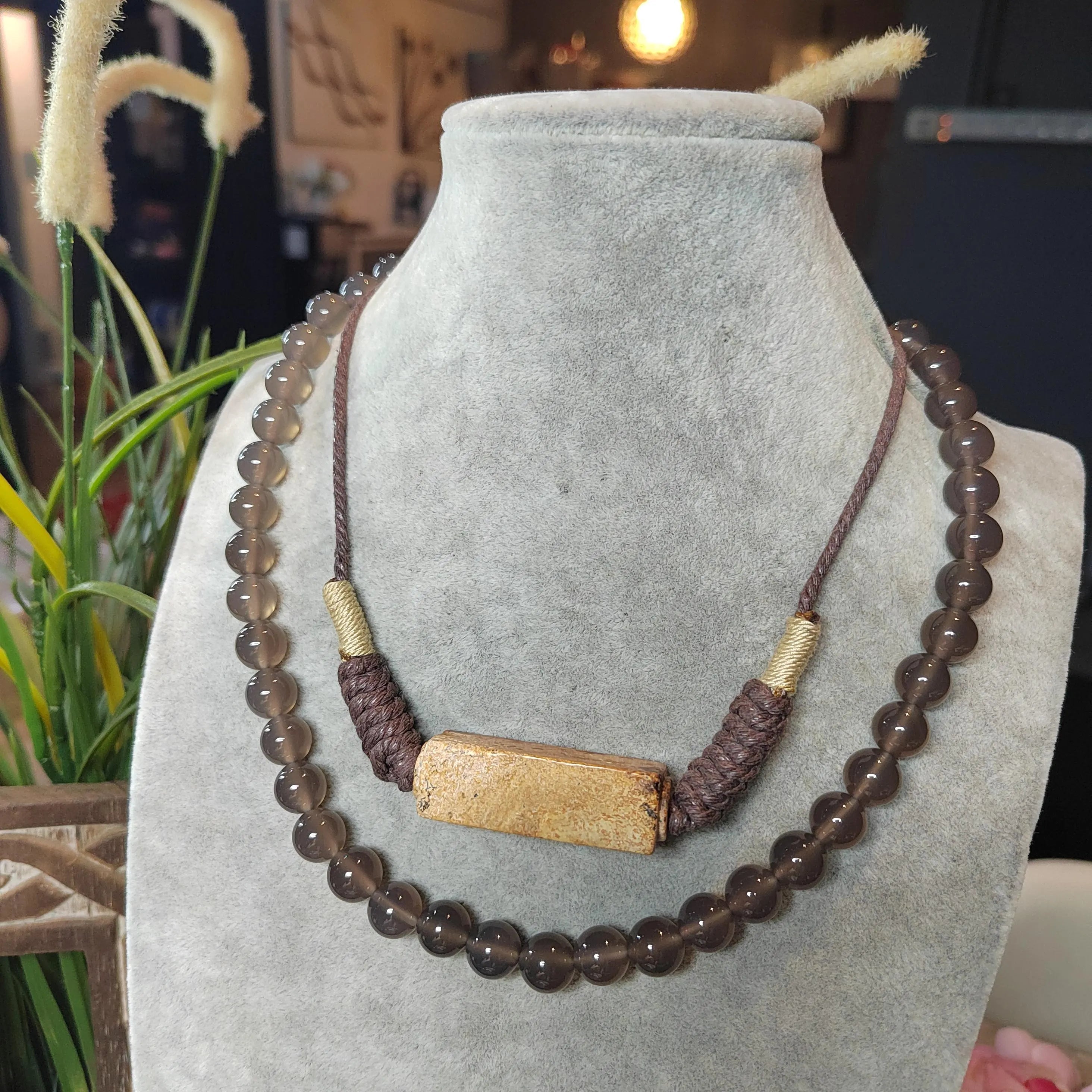 Certified Handmade Design Yellow Skin Hemo Jade 2‑Way Necklace & Bracelet 段树林河磨玉黄皮双用吊坠/手链 | SL484 SL Precious