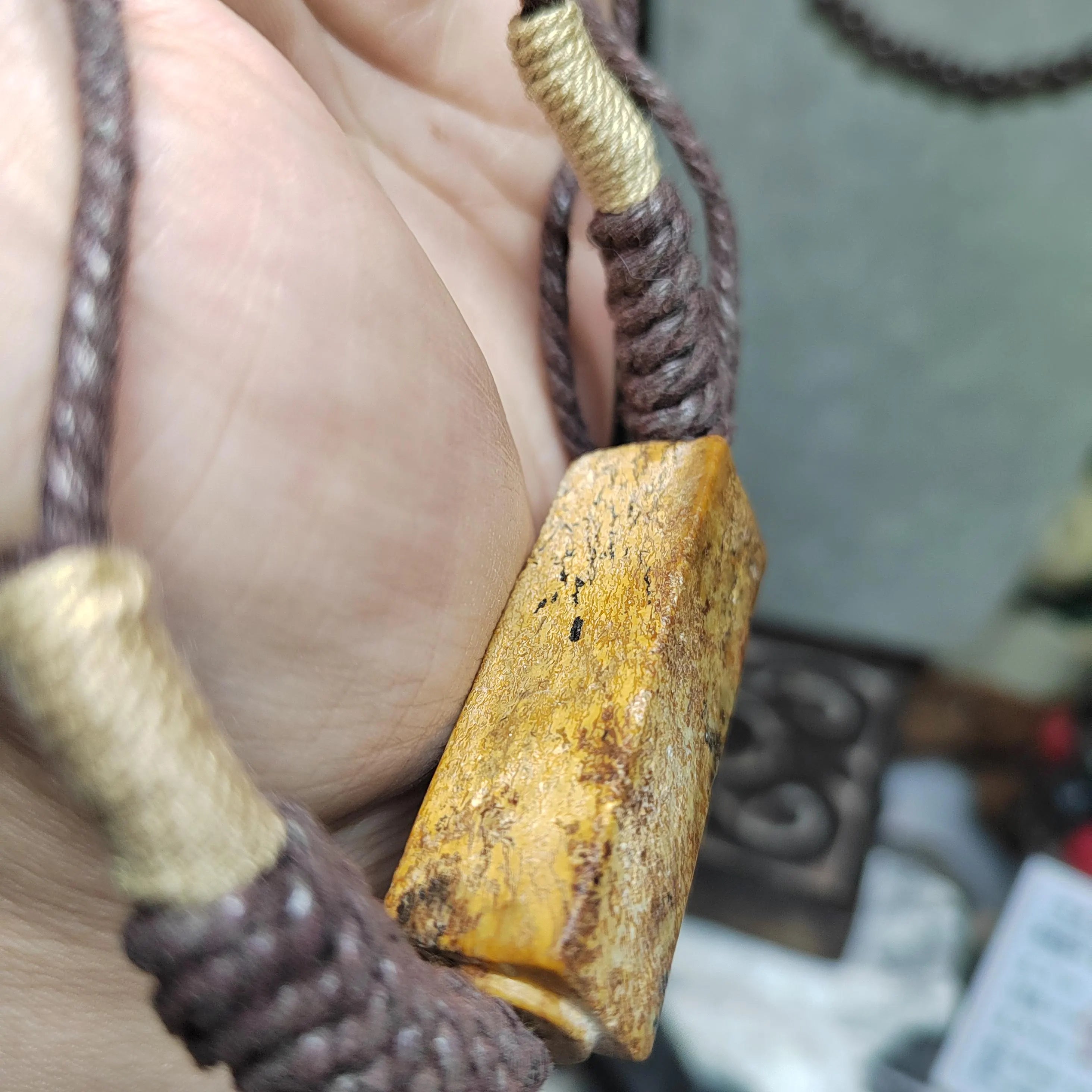 Certified Handmade Design Yellow Skin Hemo Jade 2‑Way Necklace & Bracelet 段树林河磨玉黄皮双用吊坠/手链 | SL484 SL Precious