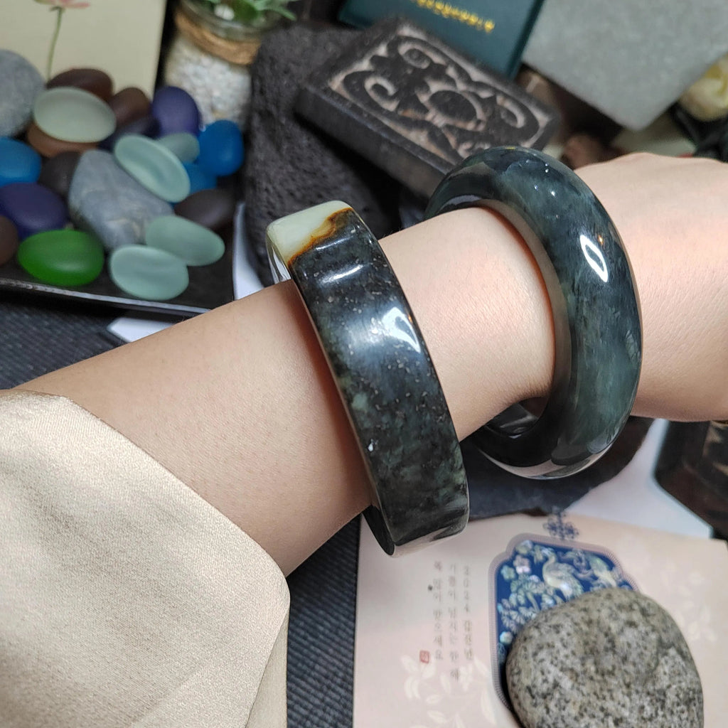 Certified Natural Xiuyan Large Thick Flat Cut Jade Bangle | 59.8mm SL490 SL Precious