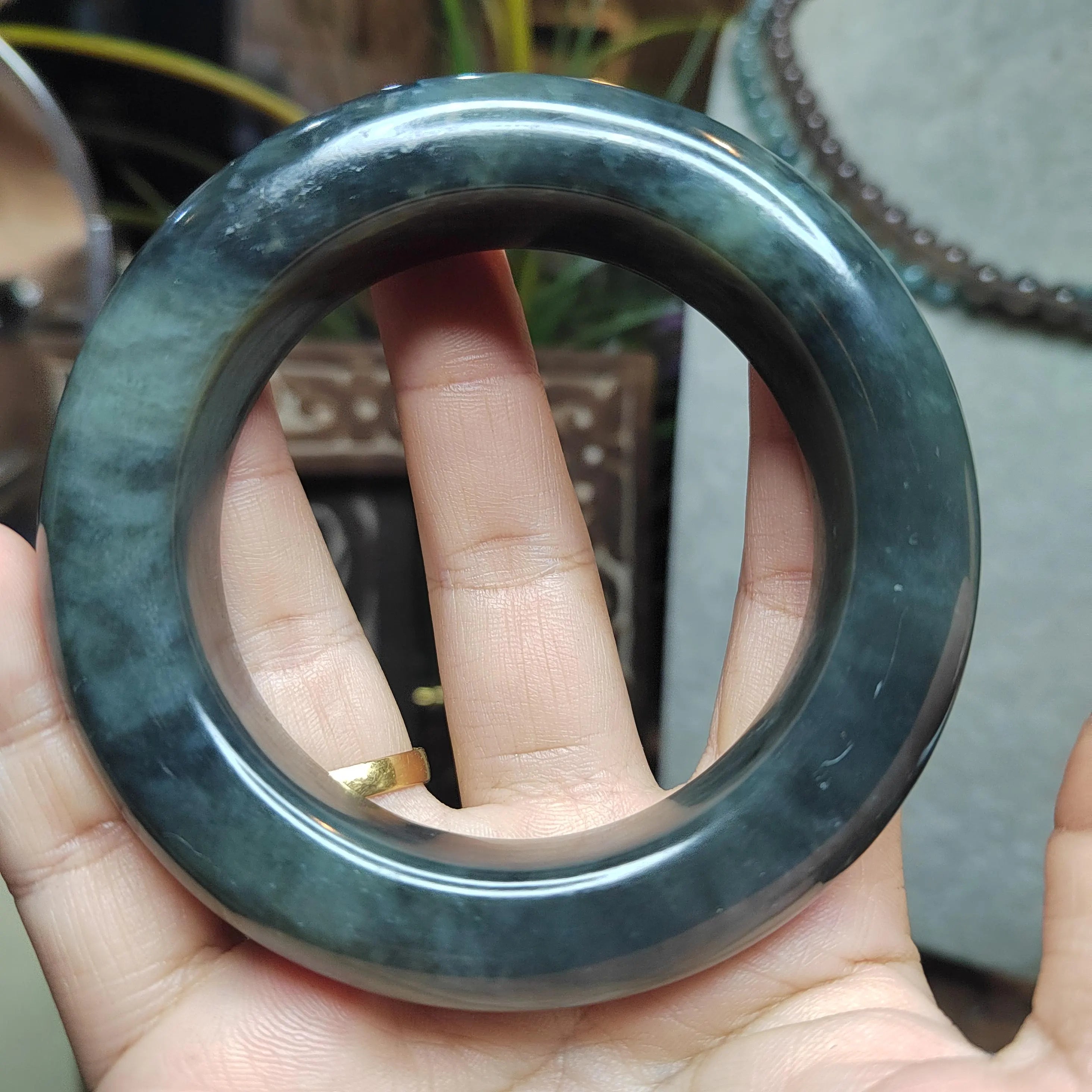 Certified Natural Xiuyan Jade Large Thick Collector’s Bangle | (60mm) SL176 SL Precious