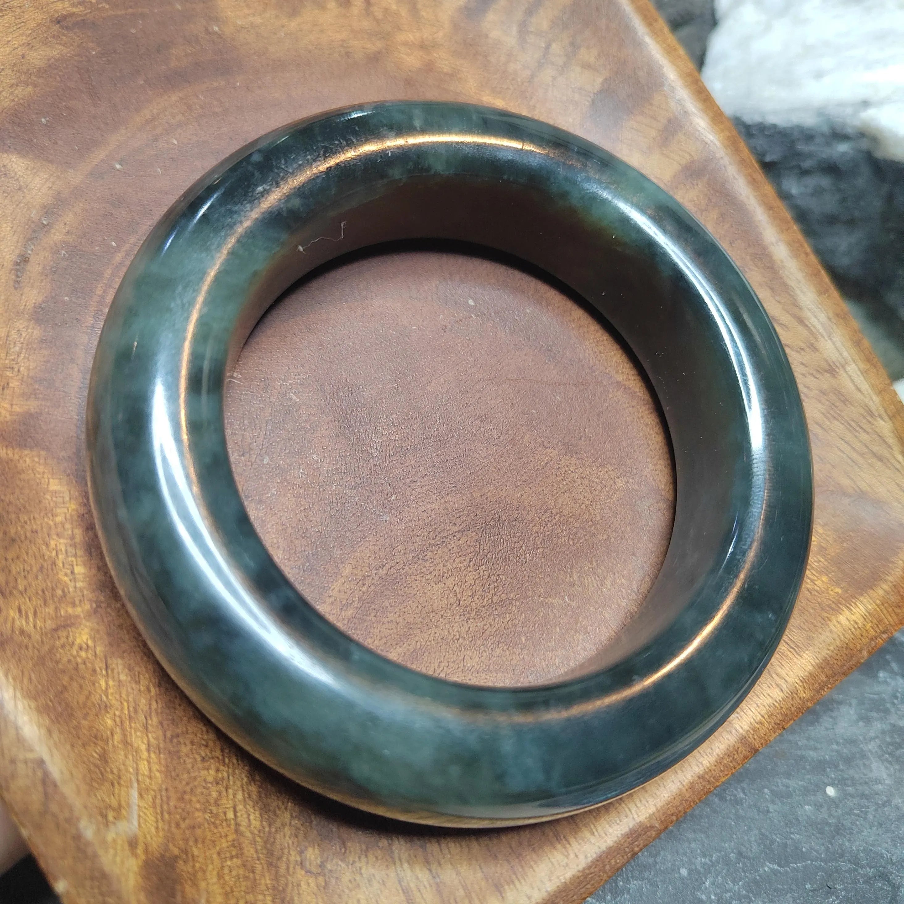 Certified Natural Xiuyan Jade Large Thick Collector’s Bangle | (60mm) SL176 SL Precious