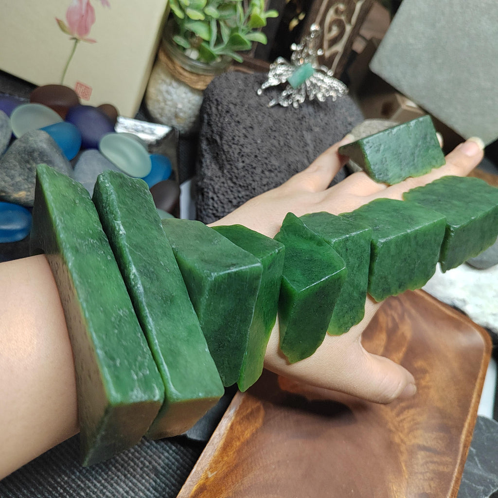 Premium DIY Nephrite Jade Raw Fragments · 446g Offcuts for Jewelry & Carving | SL534 SL Precious