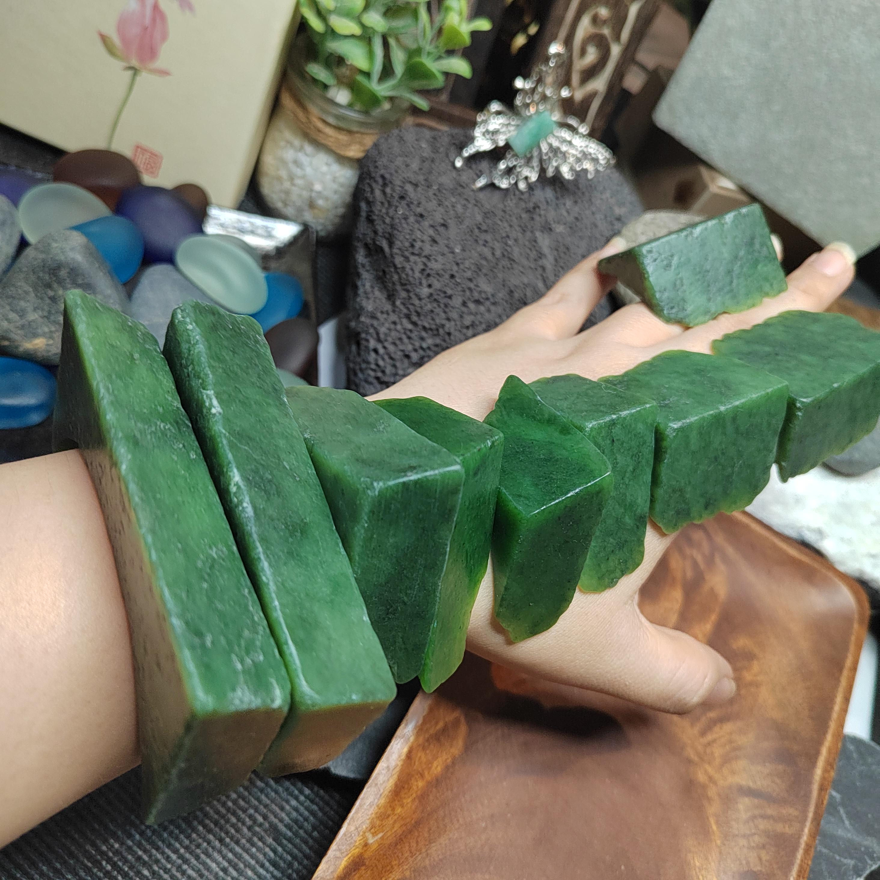 Premium DIY Nephrite Jade Raw Fragments · 446g Offcuts for Jewelry & Carving | SL534 SL Precious