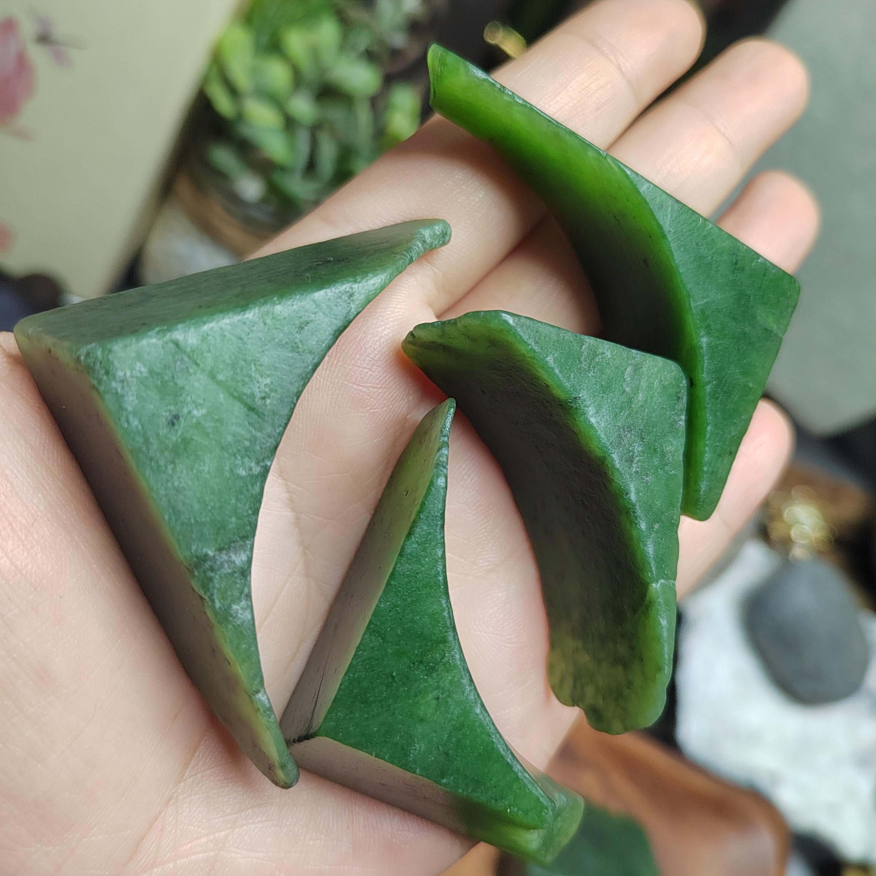 Premium DIY Nephrite Jade Raw Fragments · 446g Offcuts for Jewelry & Carving | SL534 SL Precious