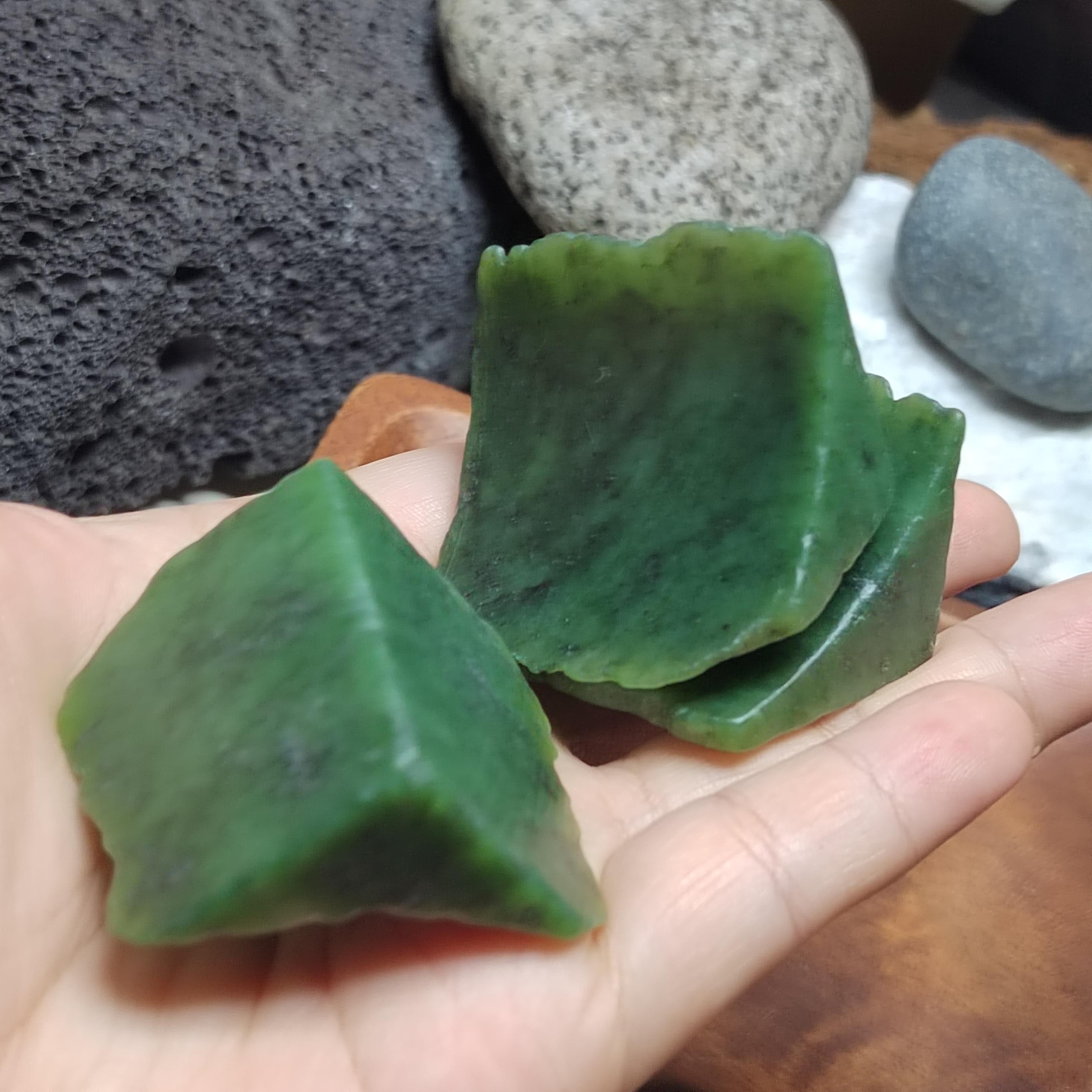 Premium DIY Nephrite Jade Raw Fragments · 446g Offcuts for Jewelry & Carving | SL534 SL Precious