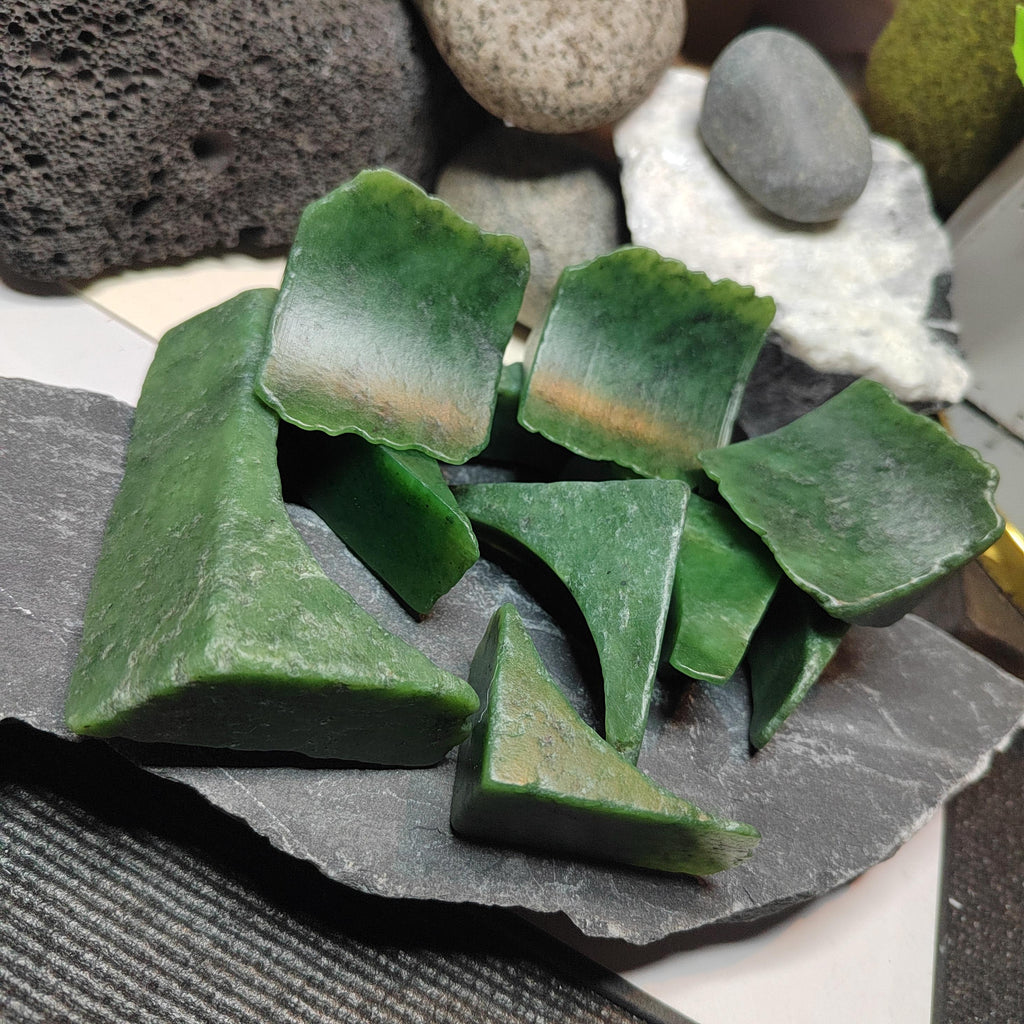 Premium DIY Nephrite Jade Raw Fragments · 446g Offcuts for Jewelry & Carving | SL534 SL Precious