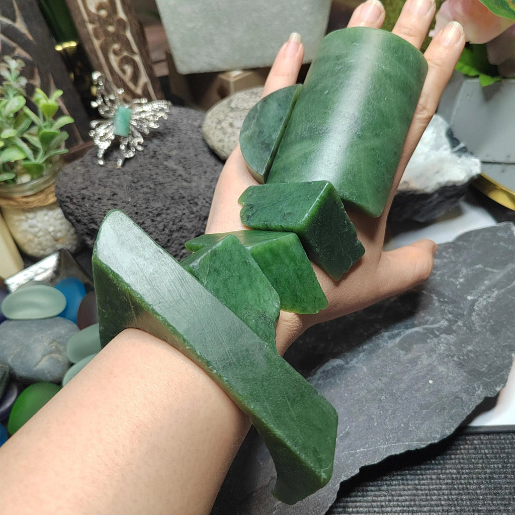 Nephrite Jade Raw Fragments • 442g Jewelry Making & Carving Offcuts SL535 SL Precious