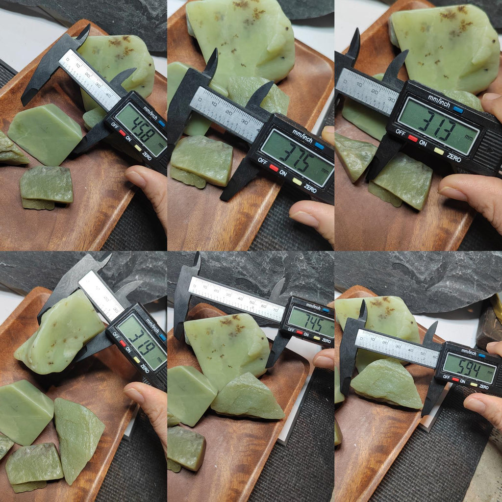 Nephrite Jade Raw Fragments • Huangkou Ice Yellow, Water Grass Flower Pattern 453g SL537 SL Precious