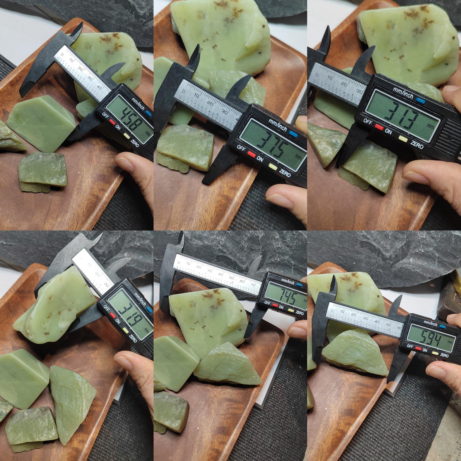Nephrite Jade Raw Fragments • Huangkou Ice Yellow, Water Grass Flower Pattern 453g SL537 SL Precious