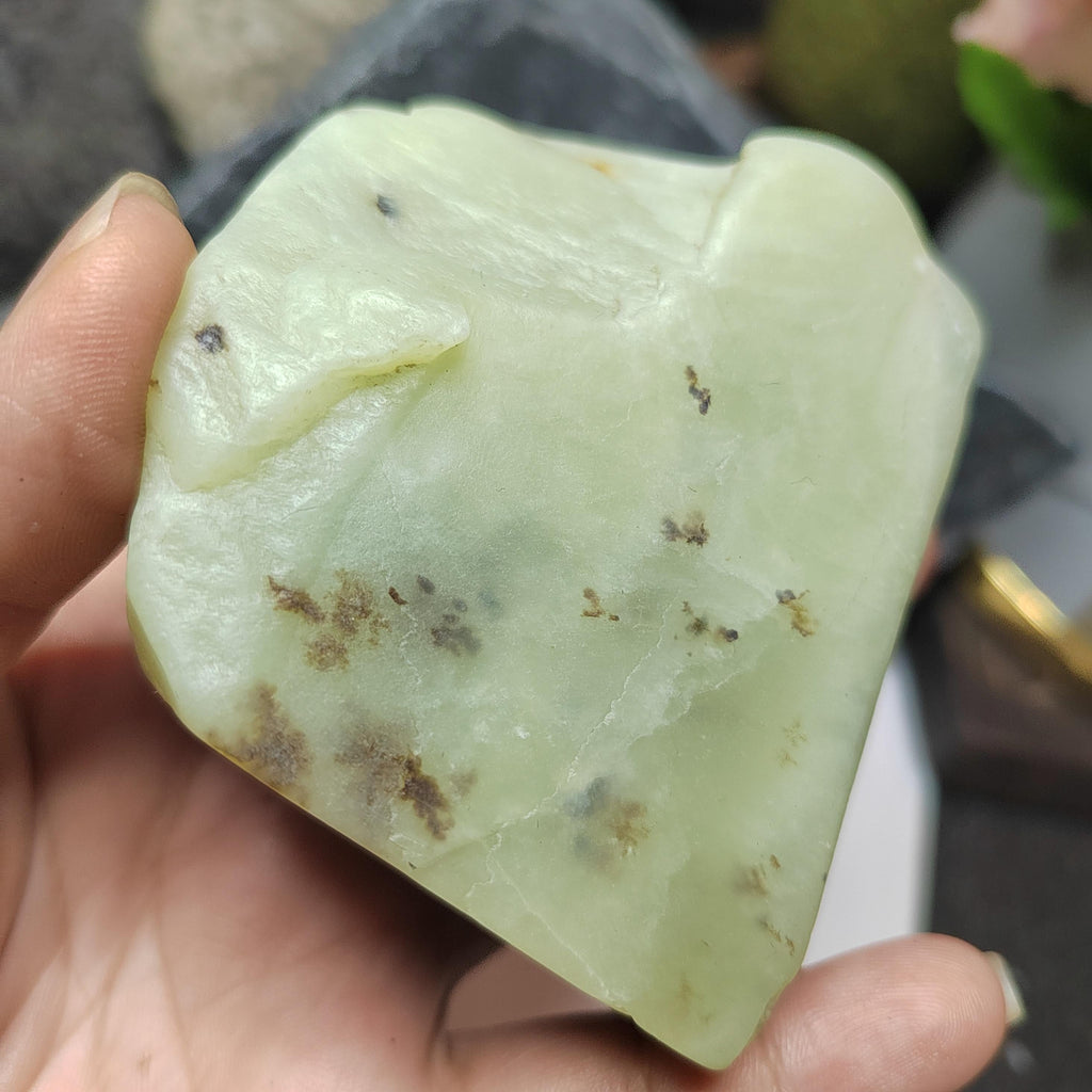 Nephrite Jade Raw Fragments • Huangkou Ice Yellow, Water Grass Flower Pattern 453g SL537 SL Precious
