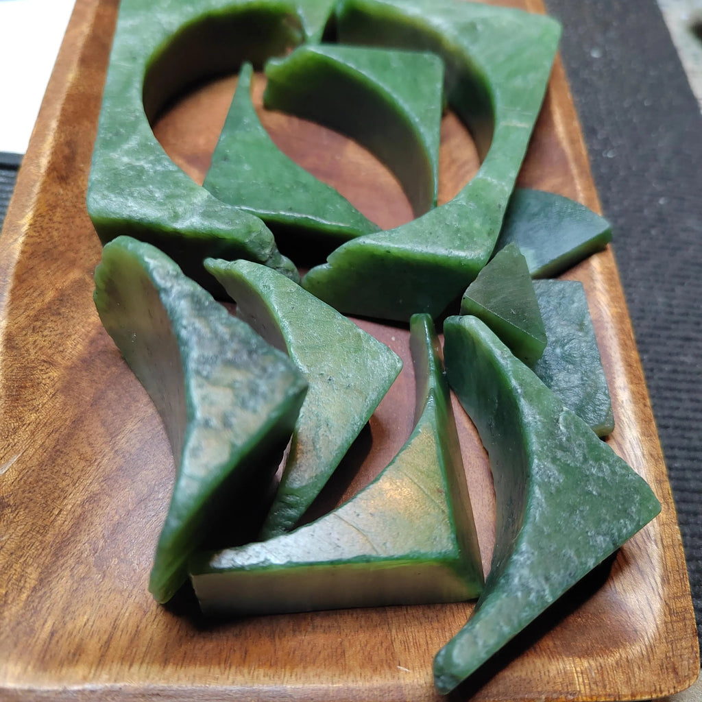 Natural DIY Green Nephrite Jade Raw Fragments · 446g Offcuts | SL538 SL Precious