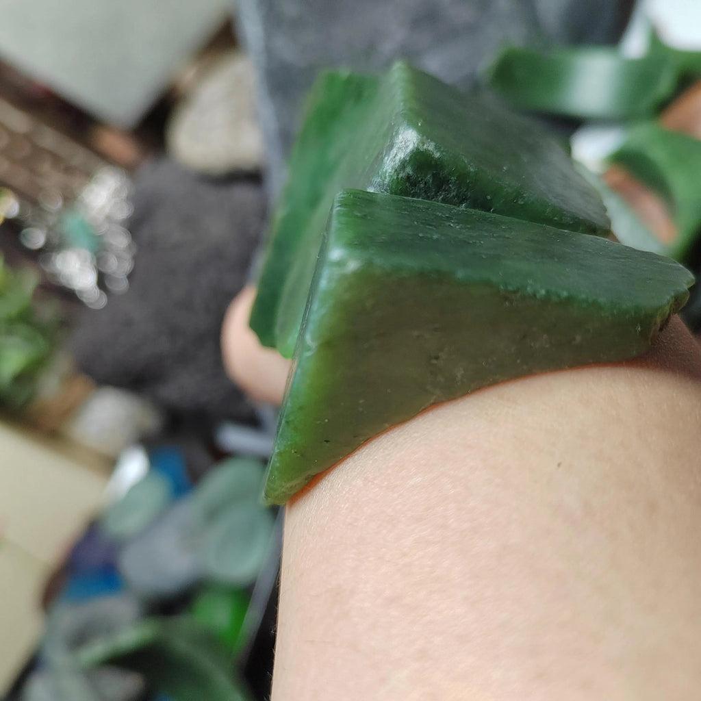 Natural DIY Green Nephrite Jade Raw Fragments · 446g Offcuts | SL538 SL Precious