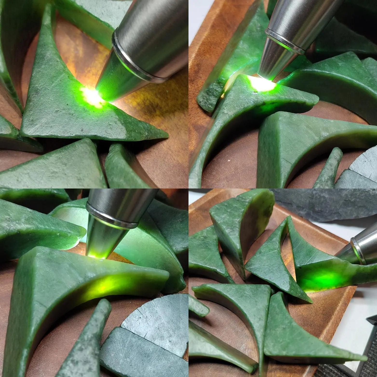 Natural DIY Green Nephrite Jade Raw Fragments · 446g Offcuts | SL538 SL Precious
