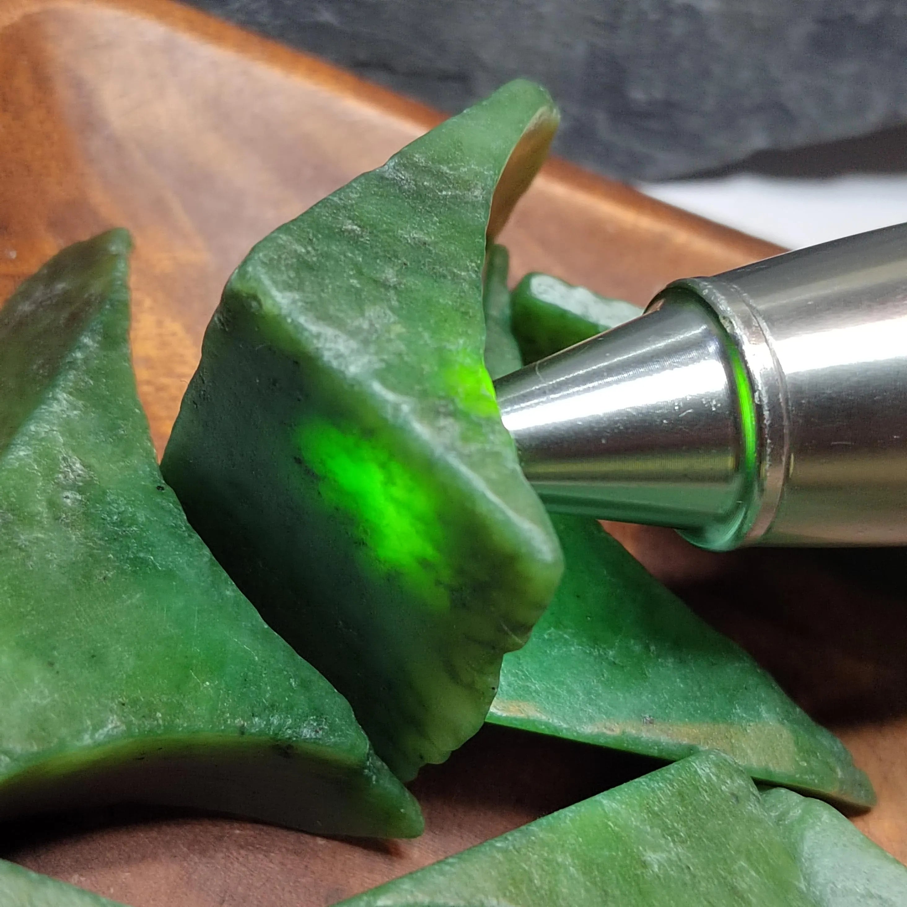 Natural DIY Green Nephrite Jade Raw Fragments · 446g Offcuts | SL538 SL Precious