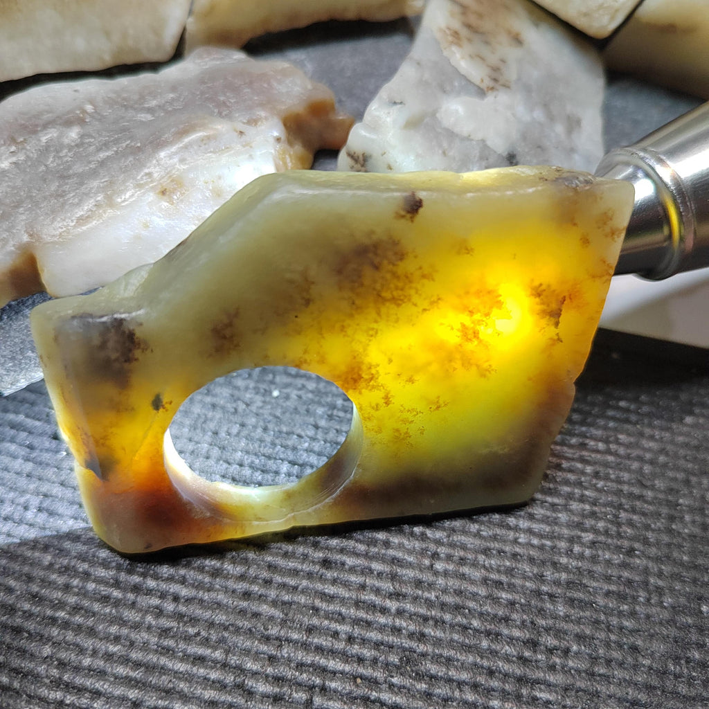 Natural DIY Nephrite Jade Raw Fragments · 485g Sugar Brown with Shuicao 花 Pattern | SL540 SL Precious