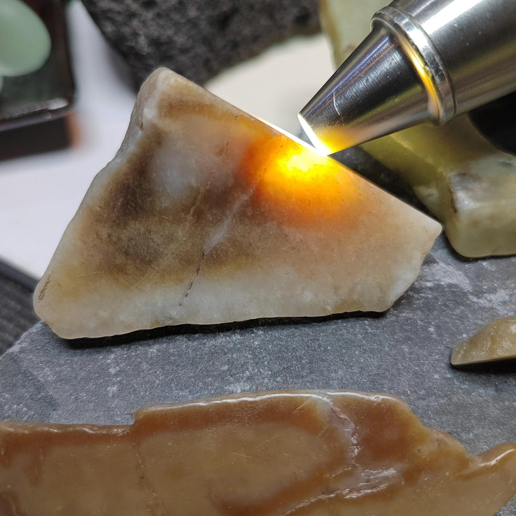 Natural DIY Nephrite Jade Raw Fragments · 485g Sugar Brown with Shuicao 花 Pattern | SL540 SL Precious